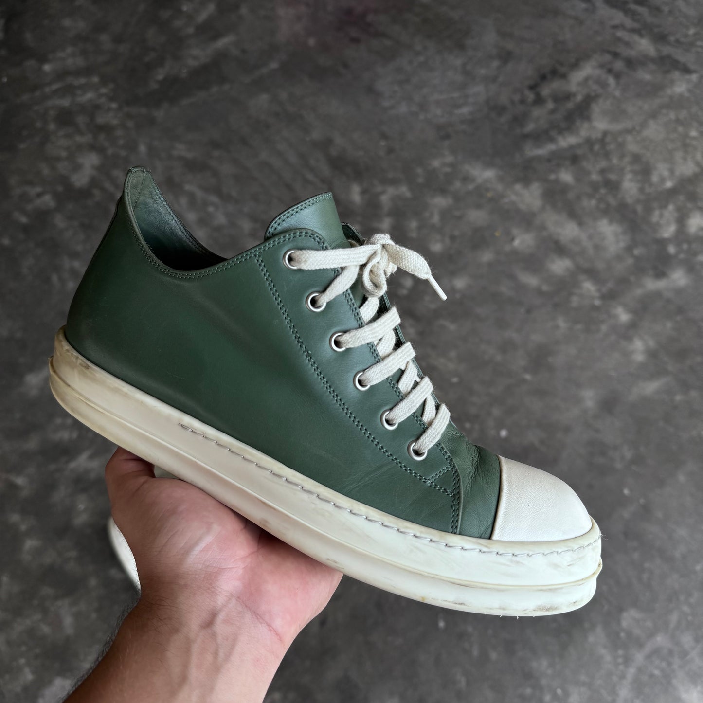Rick Owens Mainline Green Low Top Ramones