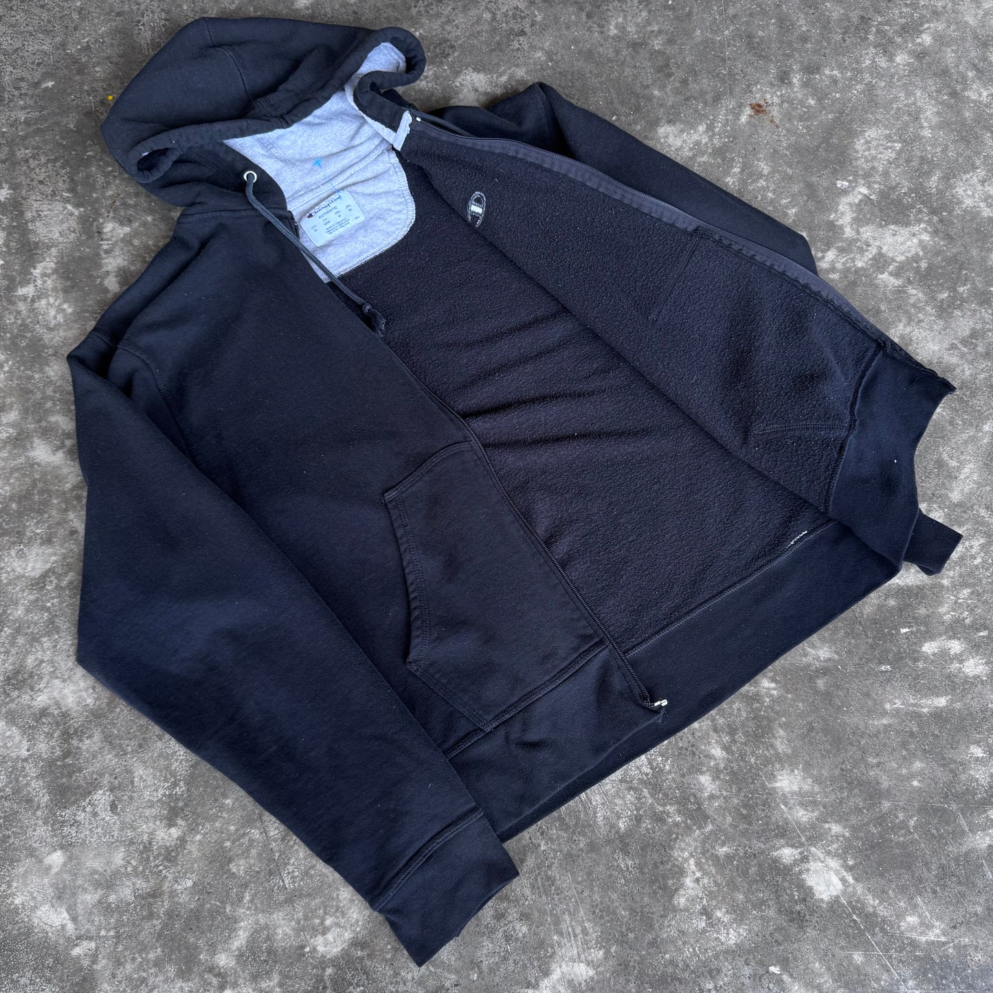 Champion Zip Up Black Hoodie