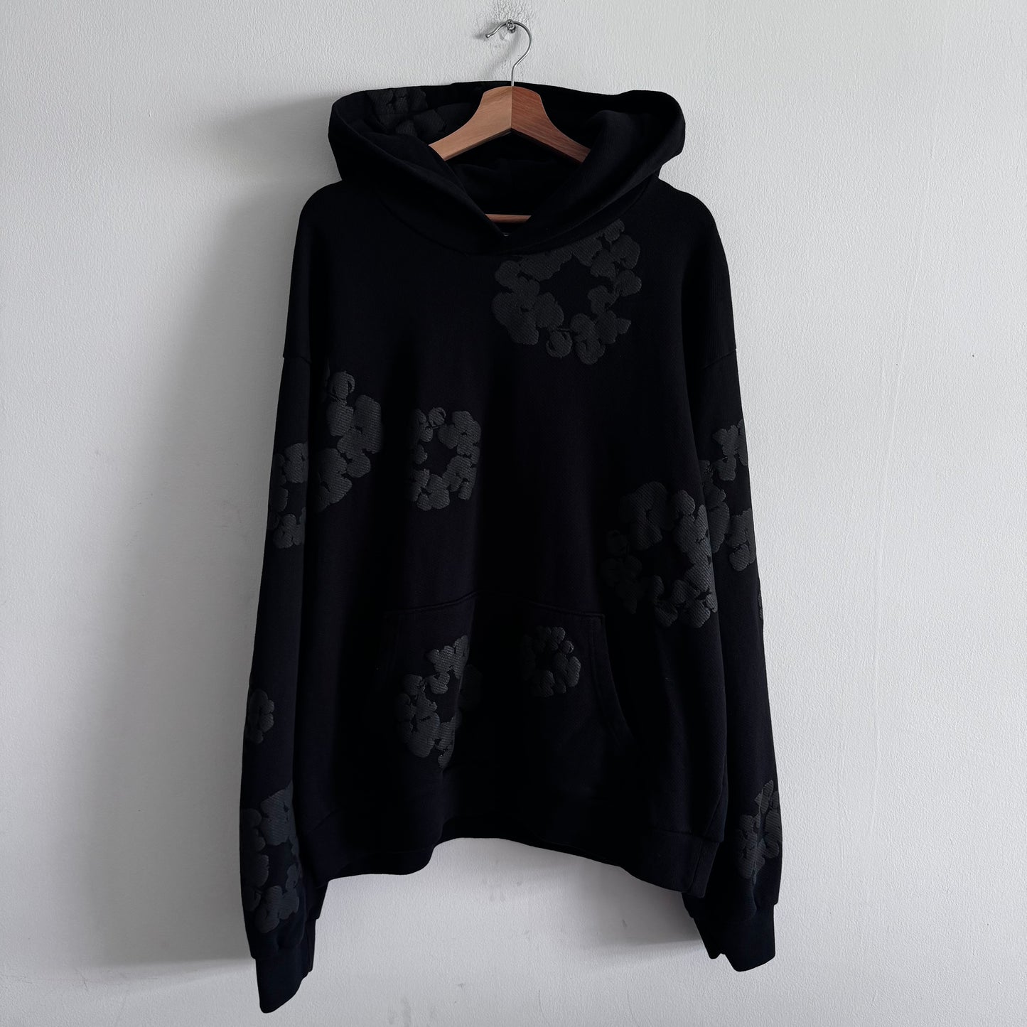 Denim Tears Black Monochrome Hooded Sweatshirt