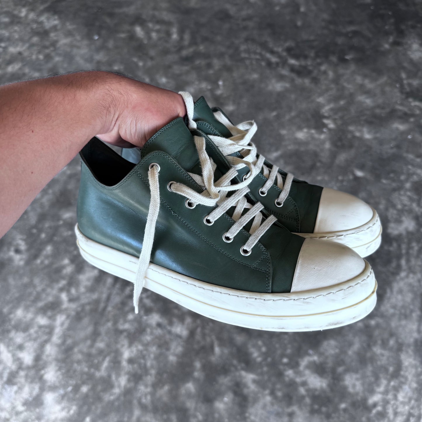 Rick Owens Mainline Green Low Top Ramones