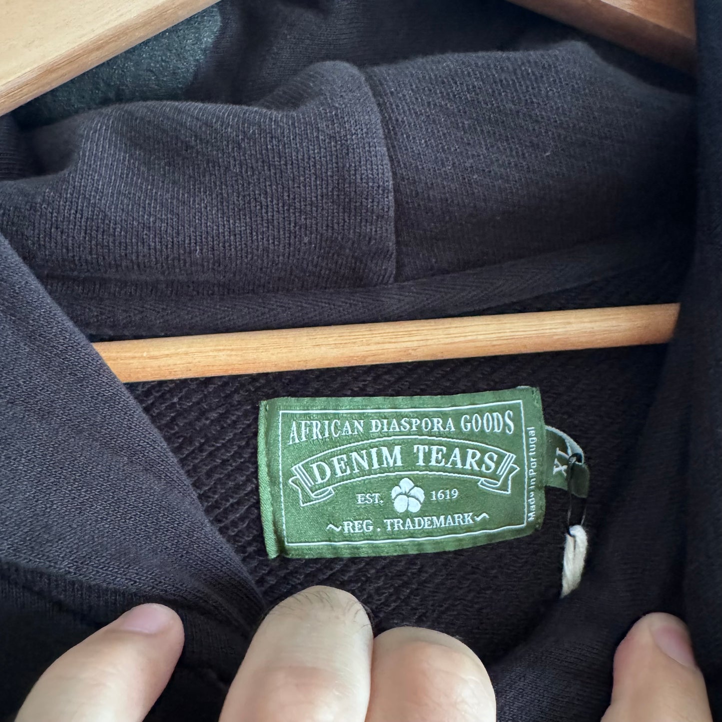 Denim Tears Black Monochrome Hooded Sweatshirt