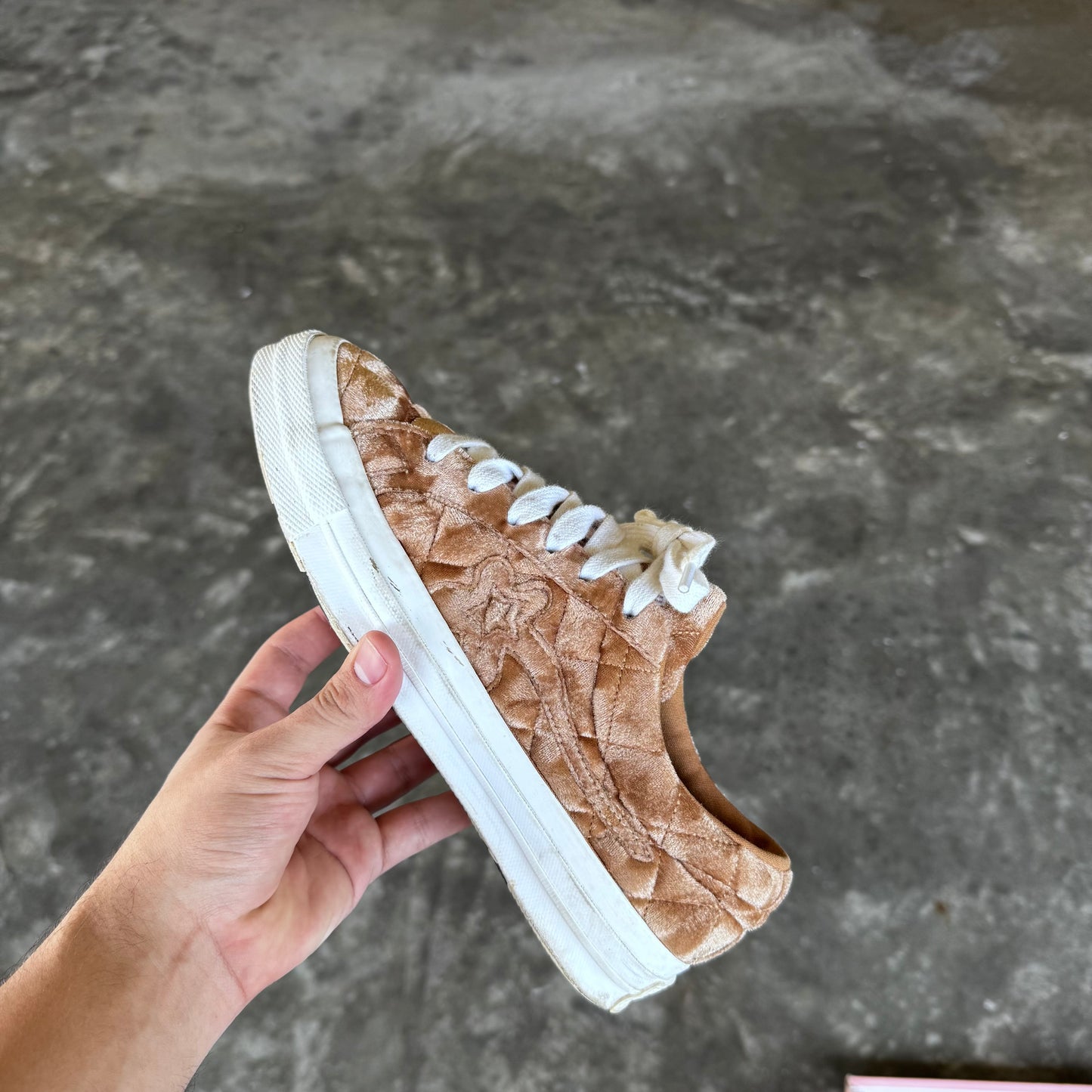 Converse One Star x Golf Le Fleur Quilted Velvet Brown 2019