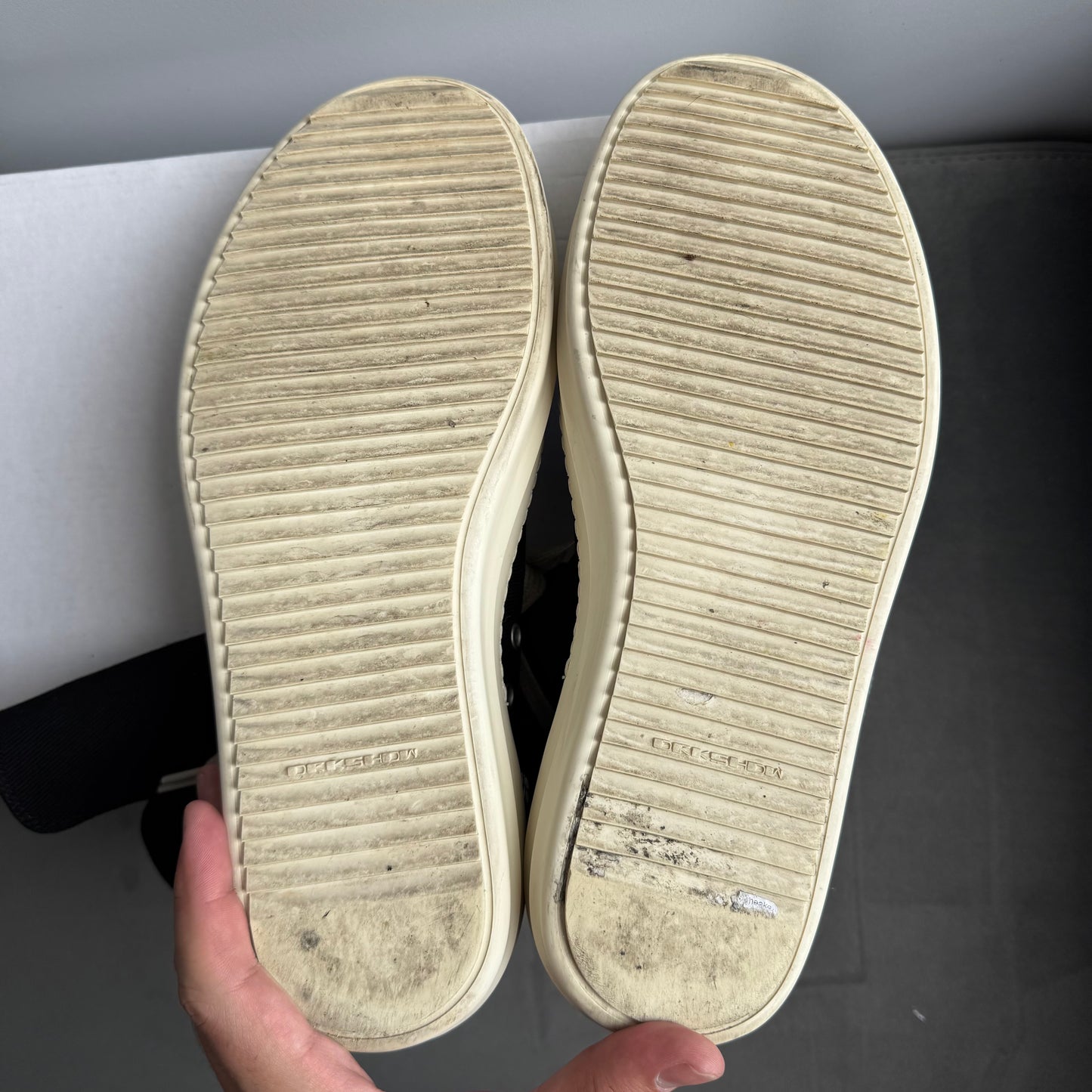 Rick Owens High Hexa Lace Black Milk Sneaker