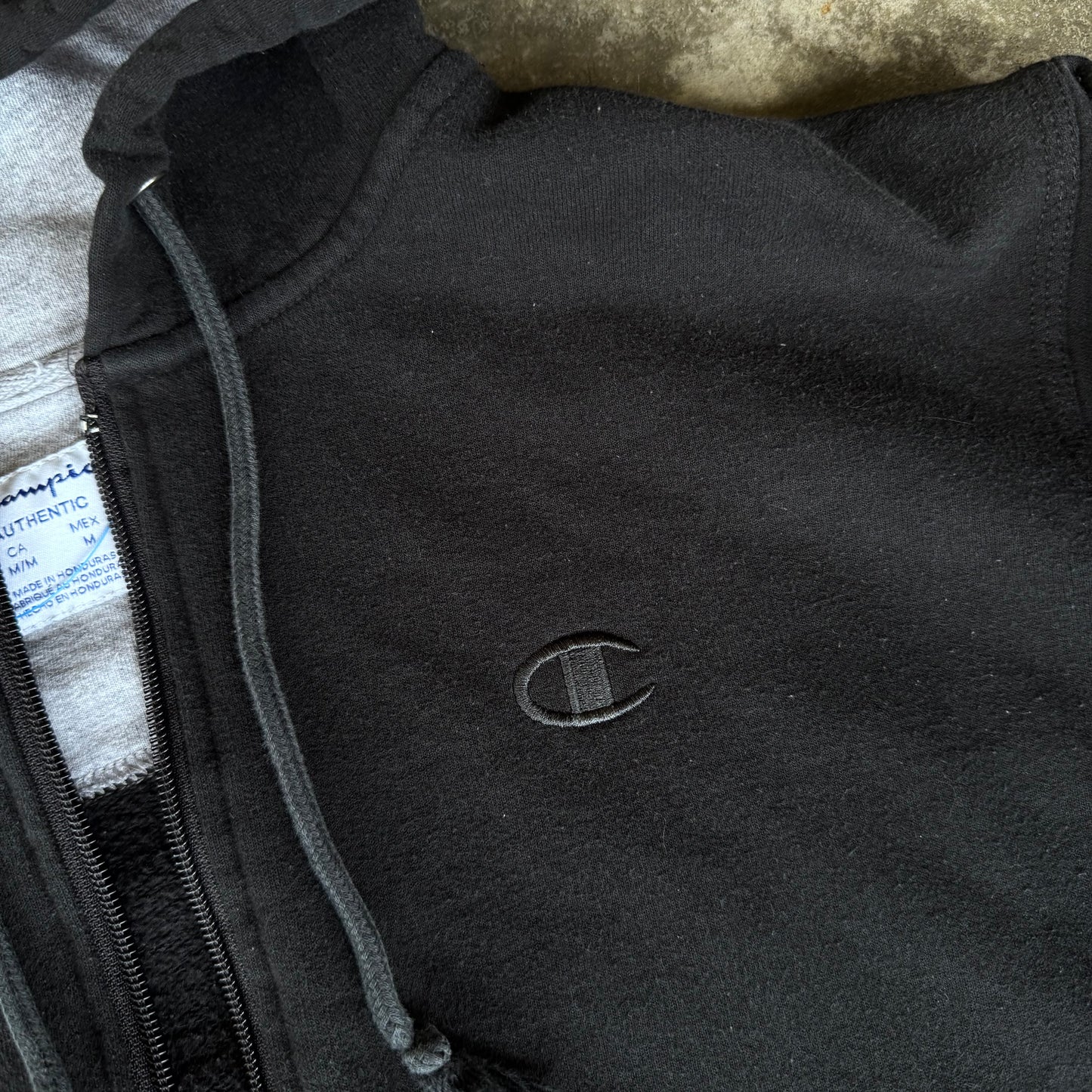 Champion Zip Up Black Hoodie