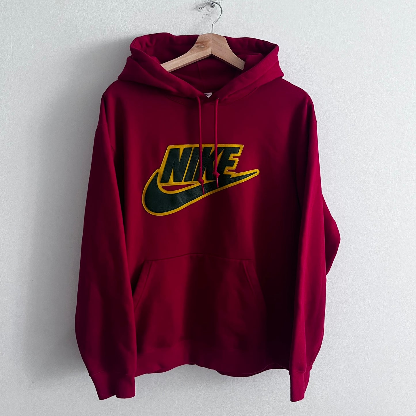 Supreme x Nike Appliqué Red Hoodie