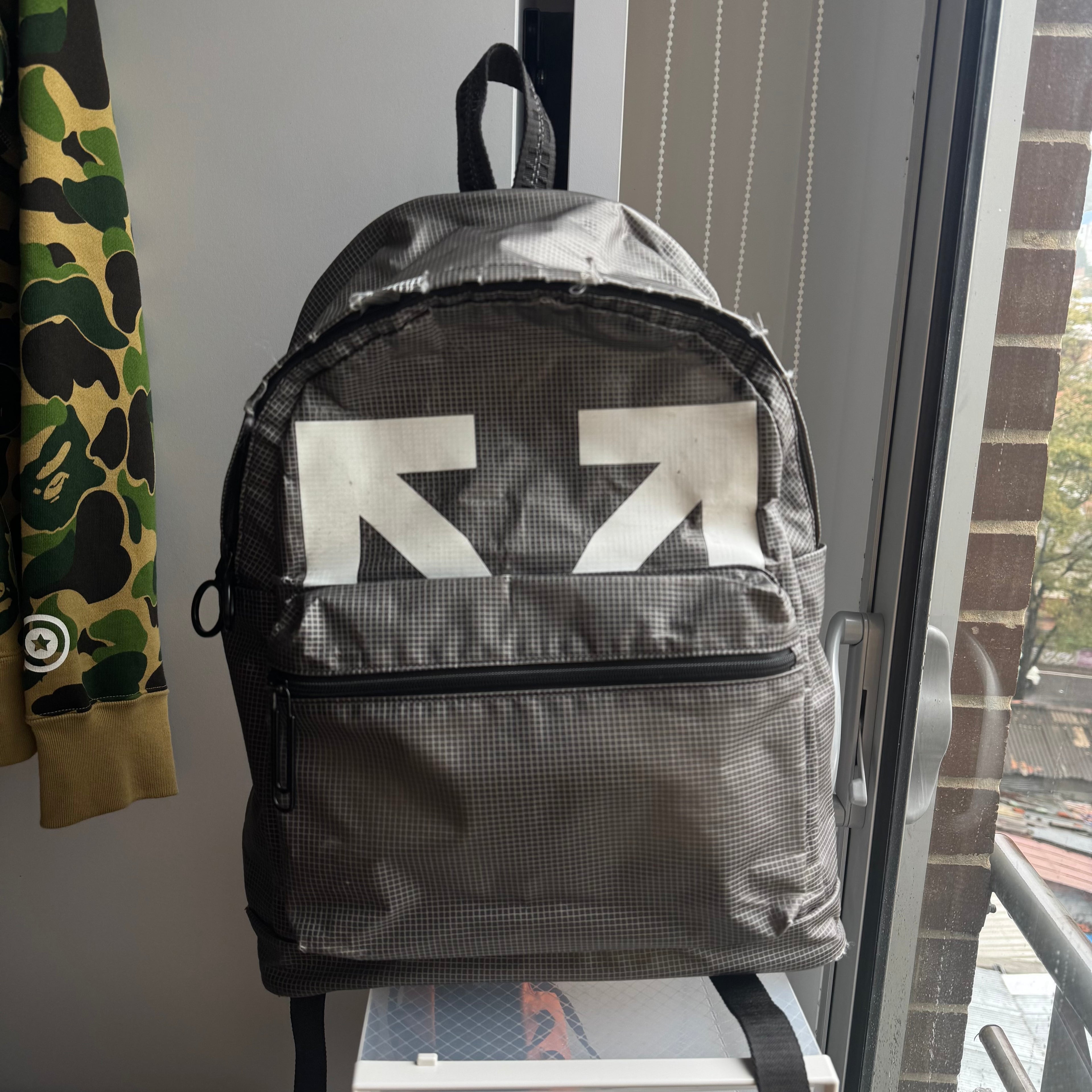 2020 Off-White Arrow PVC Backpack Black/White