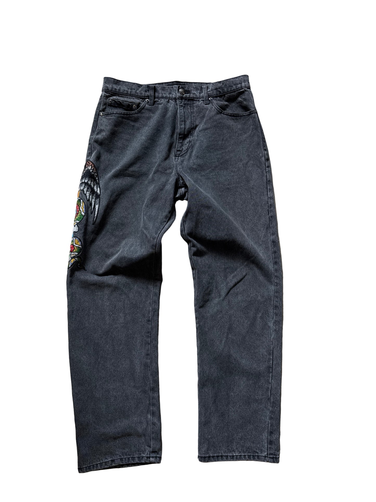 Ed Hardy Skull Black Jeans Straight Leg