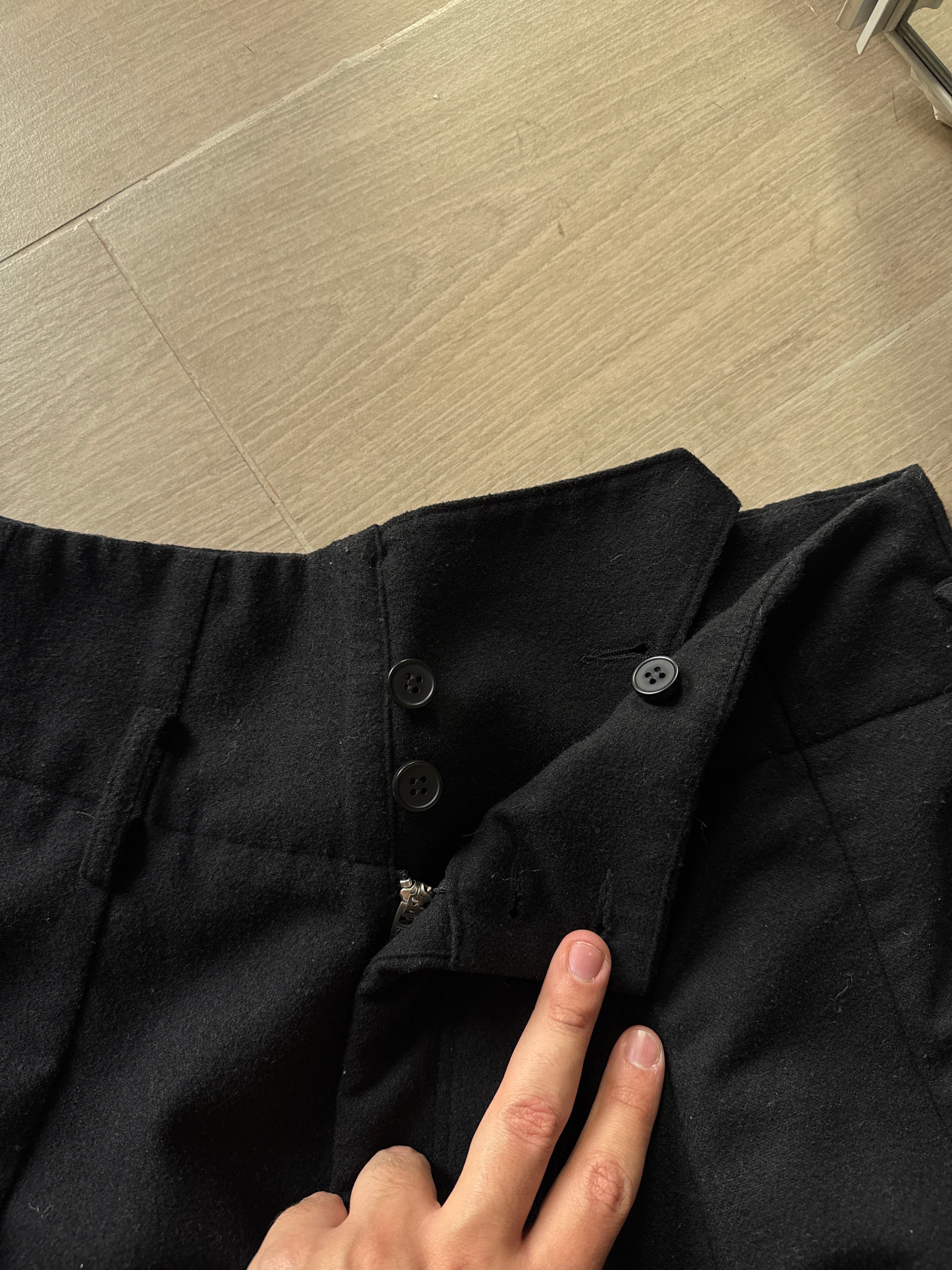 Y-3 Yohji Yamamoto Dress Wool Pants Black