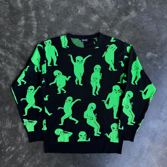 RIPNDIP Alien Dance Party Knit Sweater Black
