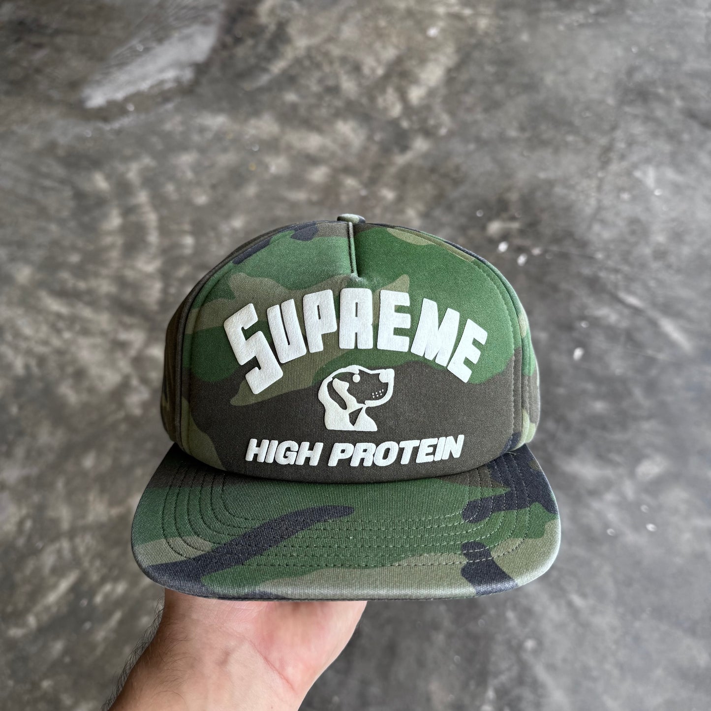 Supreme High Protein Woodland Camo 5-Panel Hat