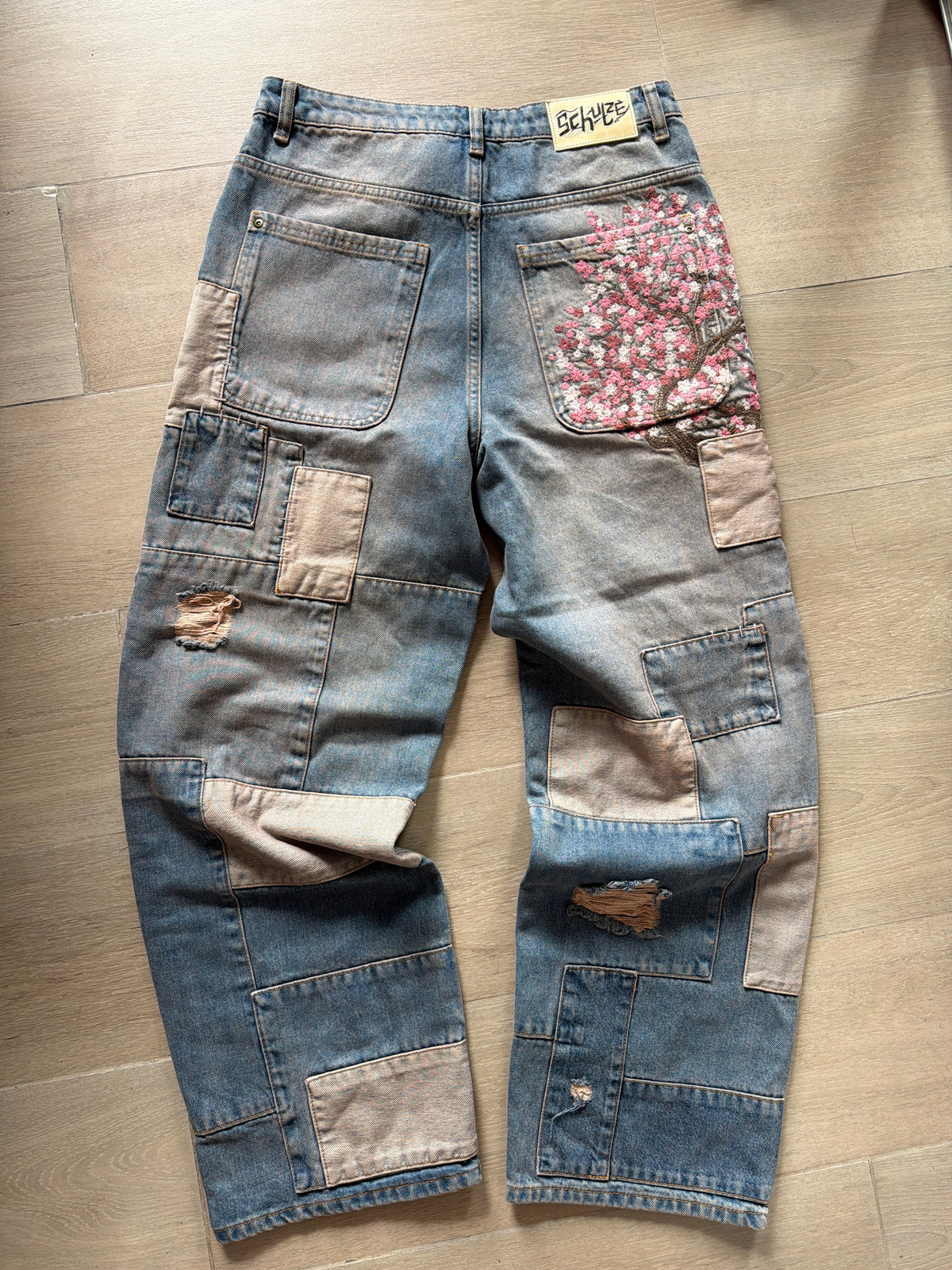 Derschutze Blossom Patchwork Washed Denim (31w)
