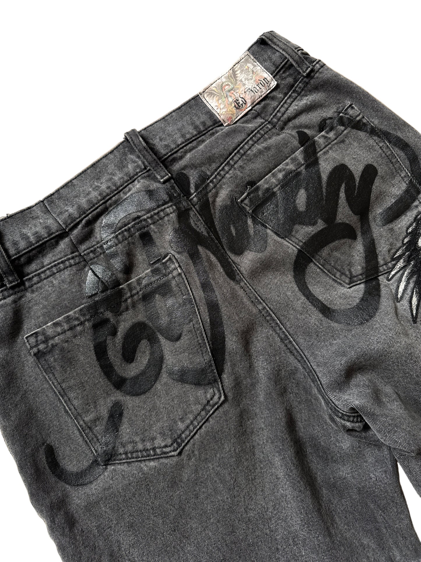 Ed Hardy Skull Black Jeans Straight Leg