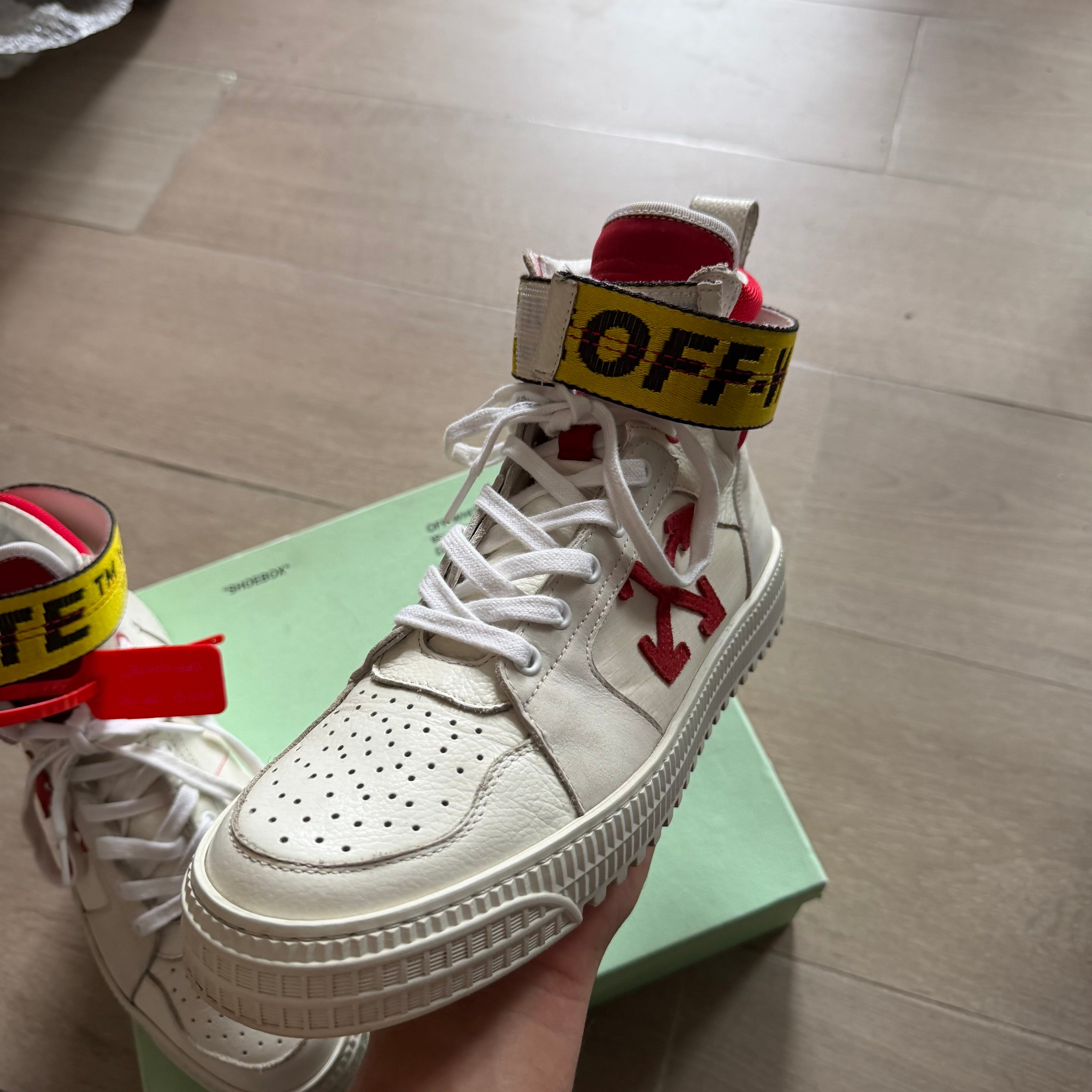 Off-White Industrial Belt Hi Top Sneaker White/Red