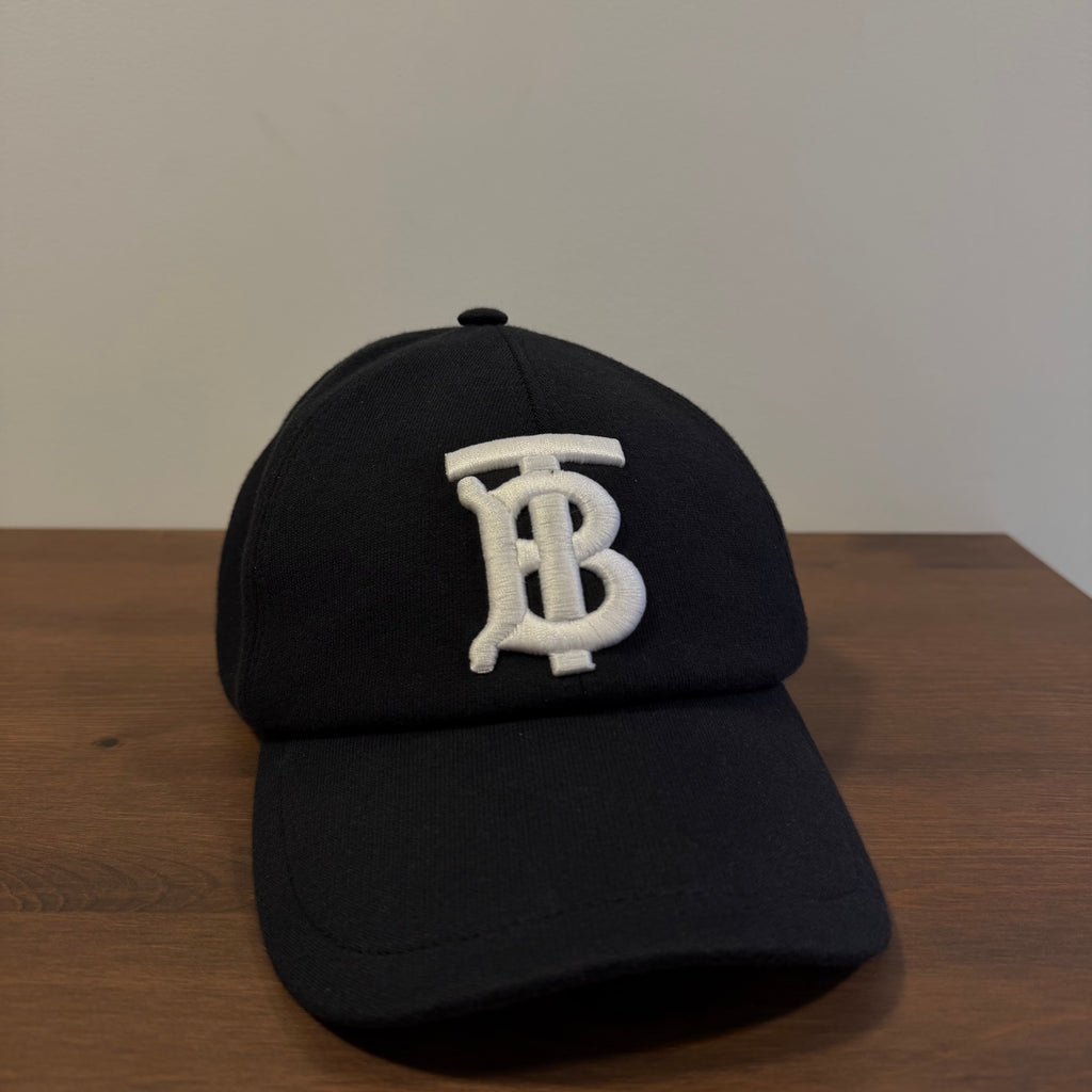 Burberry Monogram Motif Jersey Cotton Baseball Cap Black