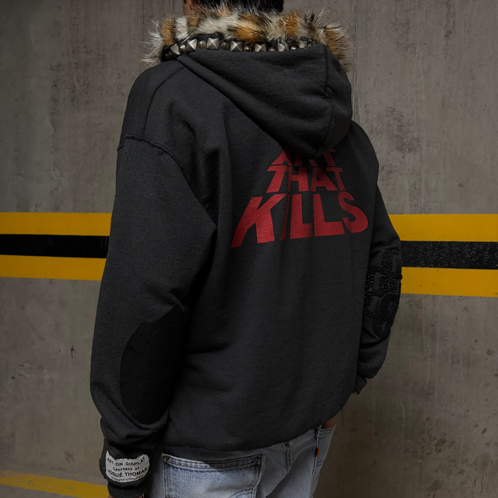 Gallery Dept. ATK “Art That Kills” Faux Fur Lined Zip Up Hoodie (S/M)