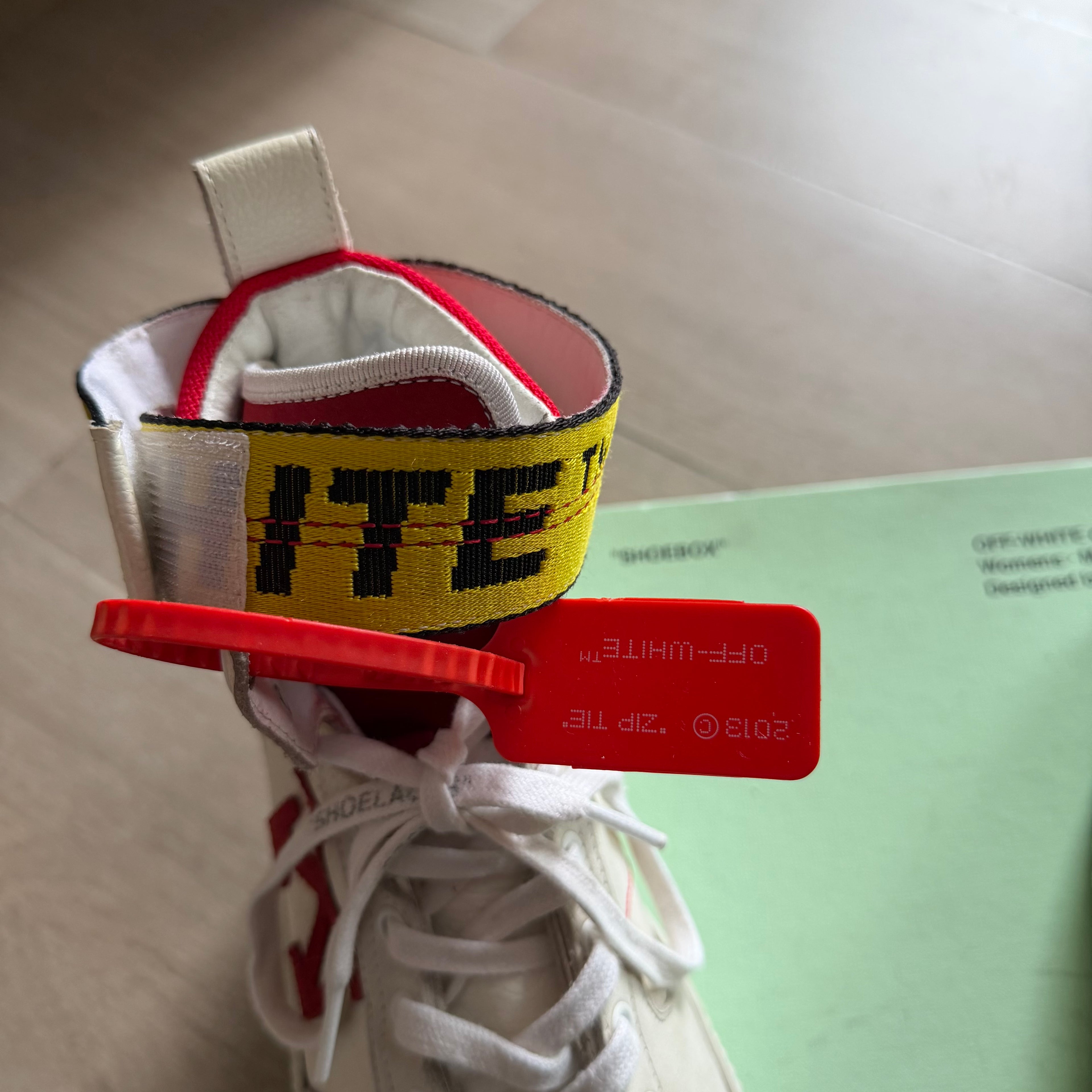 Off-White Industrial Belt Hi Top Sneaker White/Red