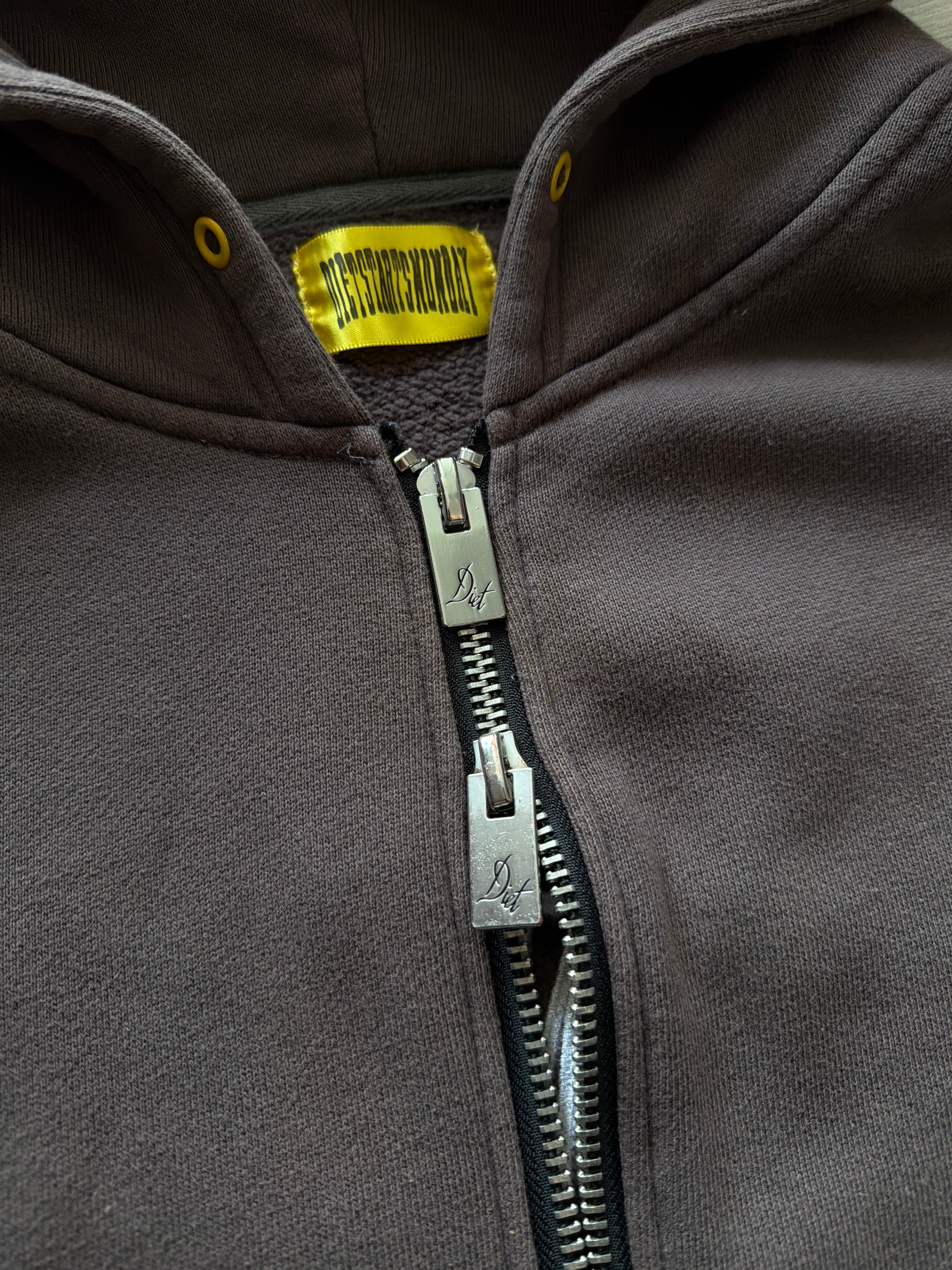 Diet Starts Monday Zip Up Hoodie Dark Grey