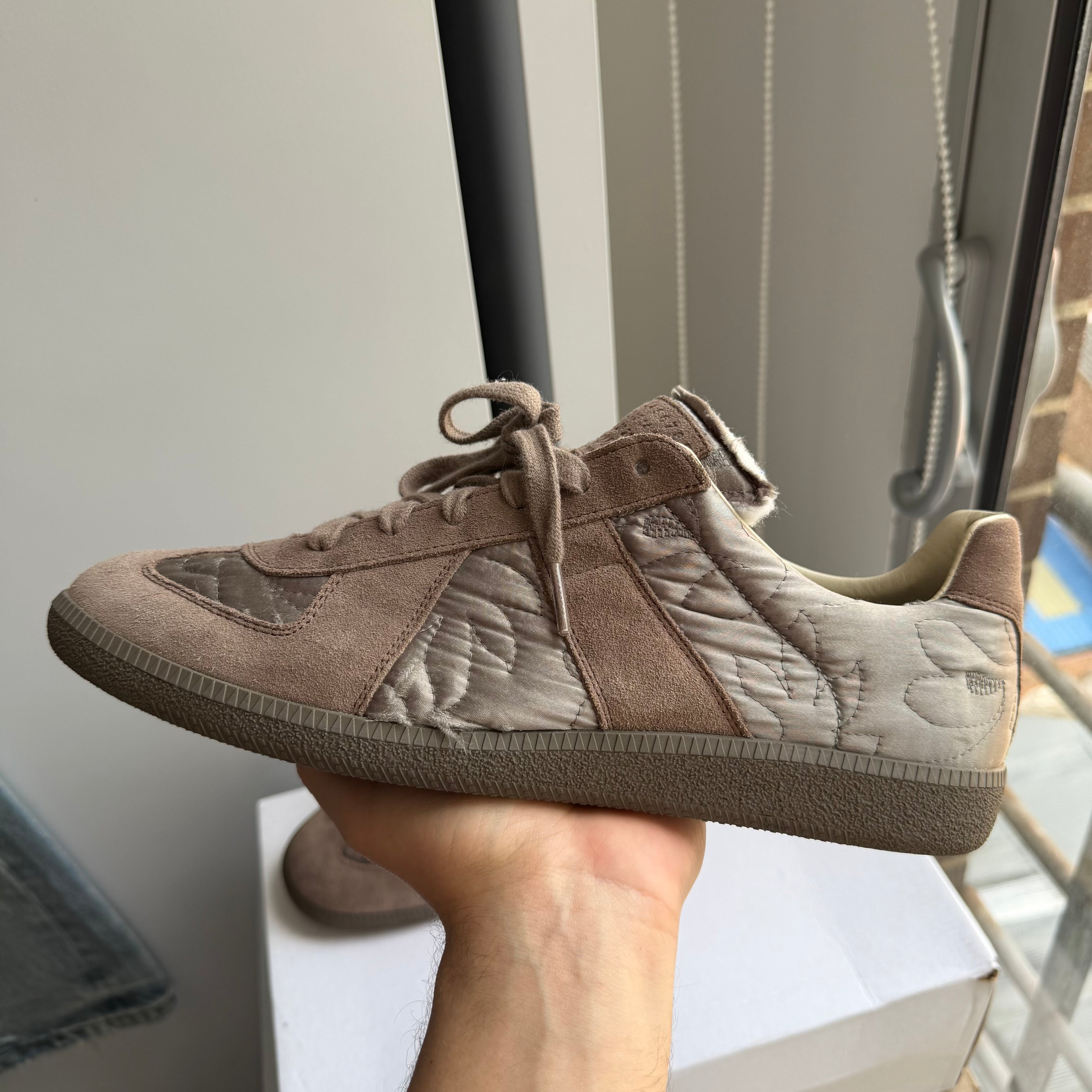 Maison Margiela Embroidered Replica GAT Sneakers Taupe