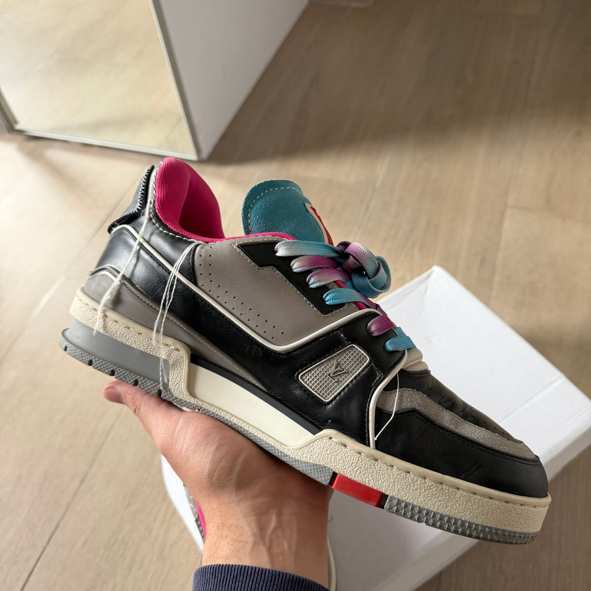 SS21 Louis Vuitton Upcycled Trainers Pink Multi *Virgil Abloh* (8.5LV)