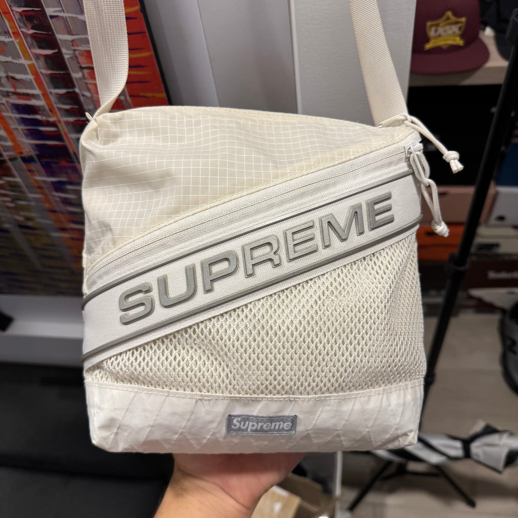 Supreme Logo Messenger Bag White