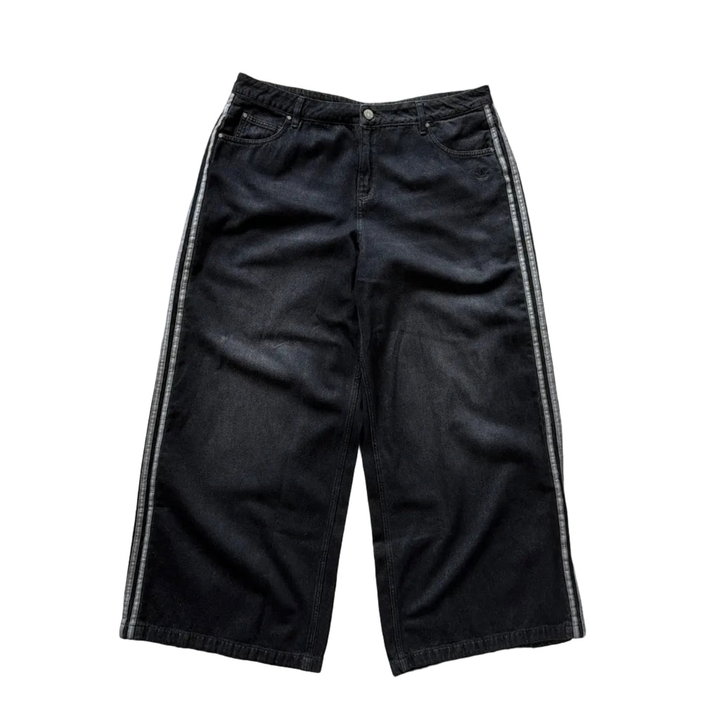 adidas Originals Faded 3-Stripes Baggy Jeans Black (36w)