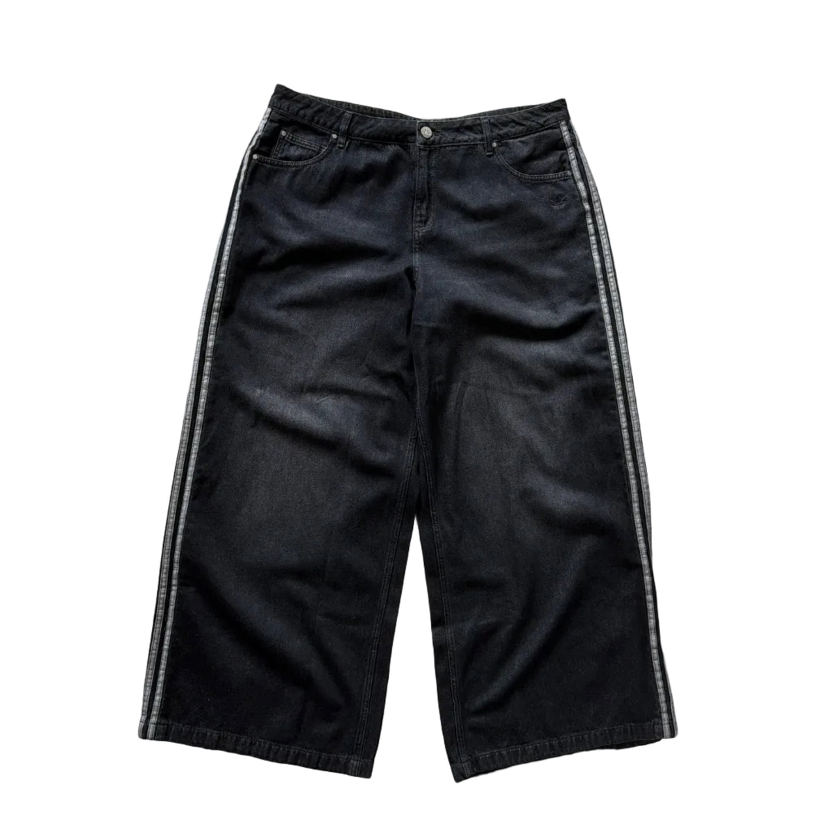 adidas Originals Faded 3-Stripes Baggy Jeans Black (36w)