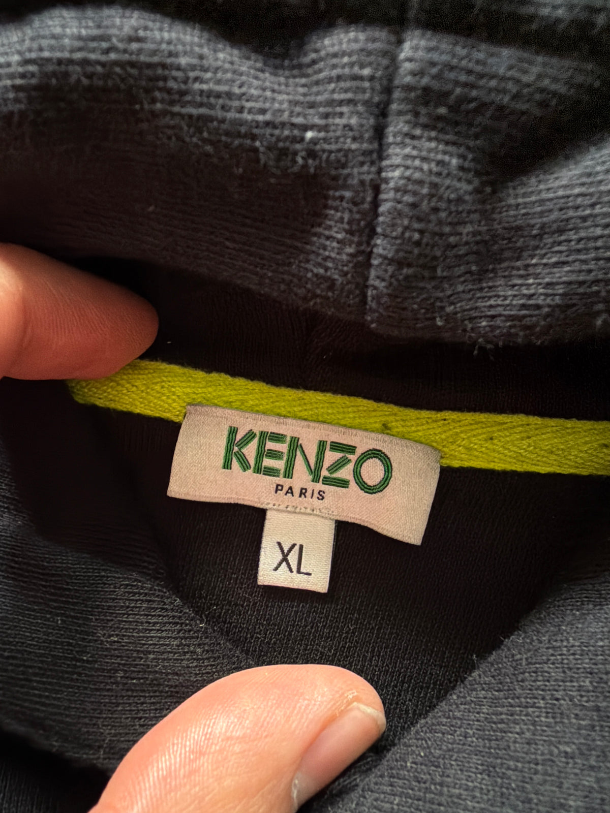 Kenzo Paris Fluorescence Tiger Head Cotton Loose Hoodie Black (XL)