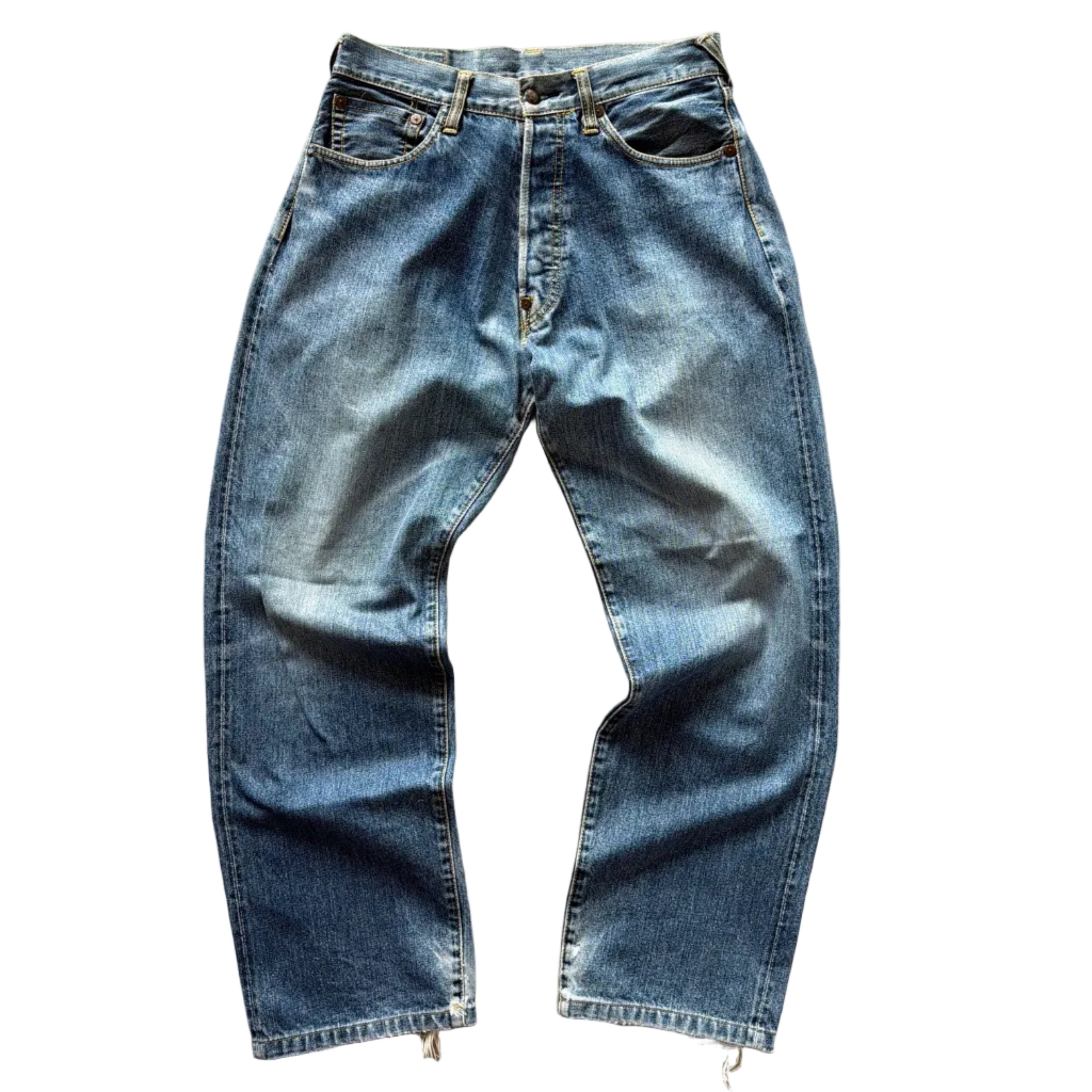 Evisu Osaka Faded Denim Vintage Blue Jeans