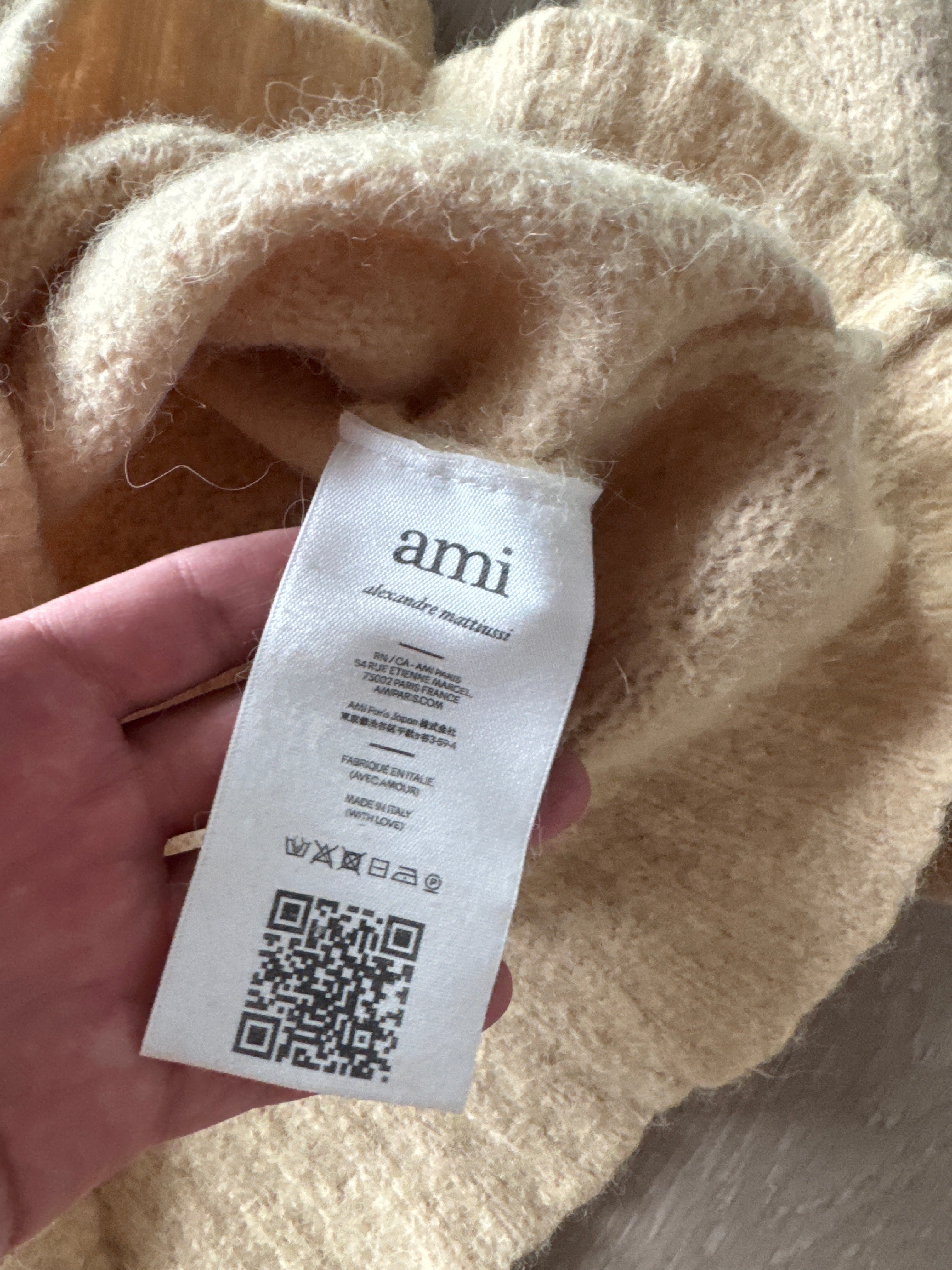 AMI Paris Brushed Knit Alpaca Blend Polo Sweater