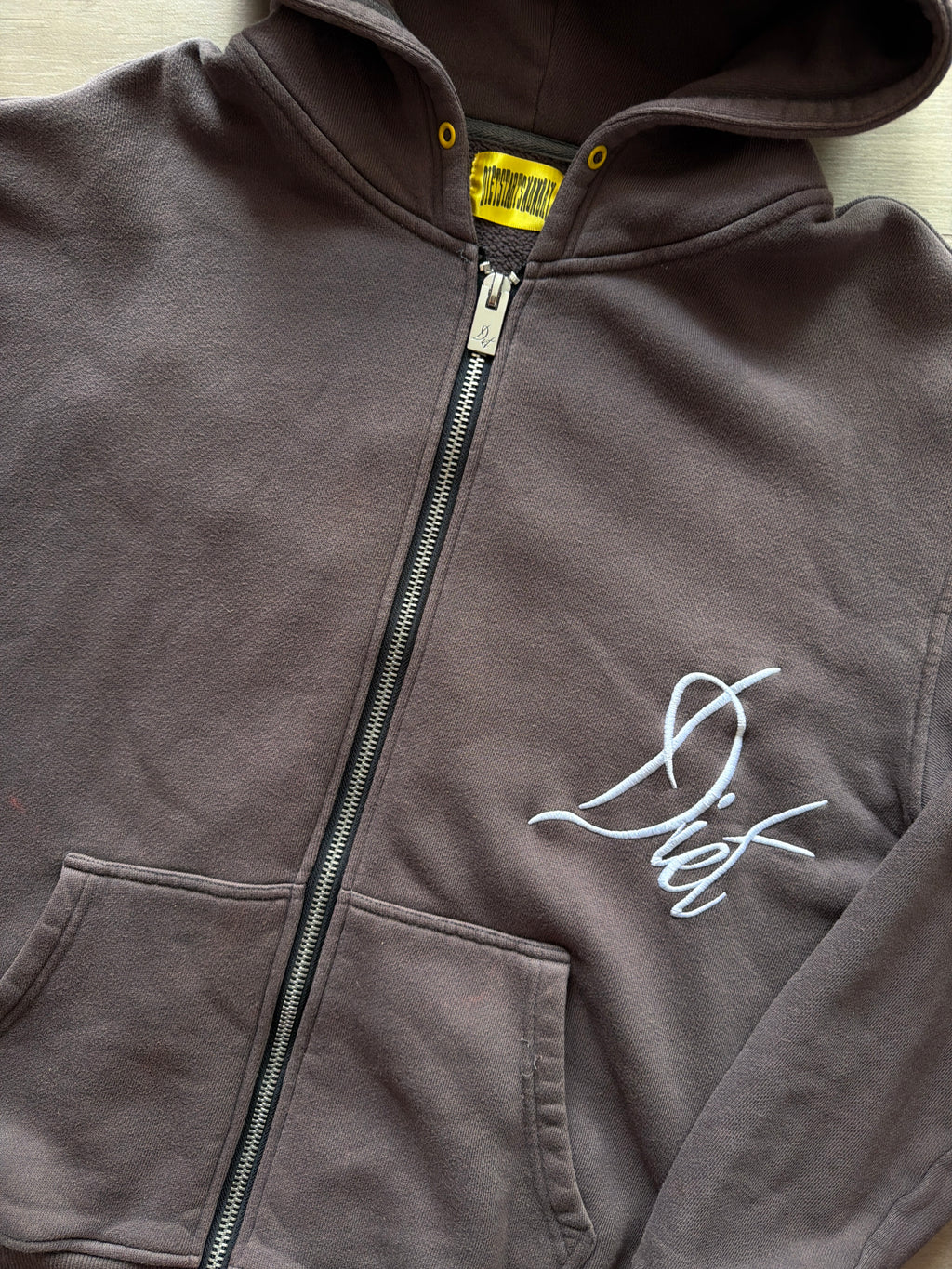 Diet Starts Monday Zip Up Hoodie Dark Grey