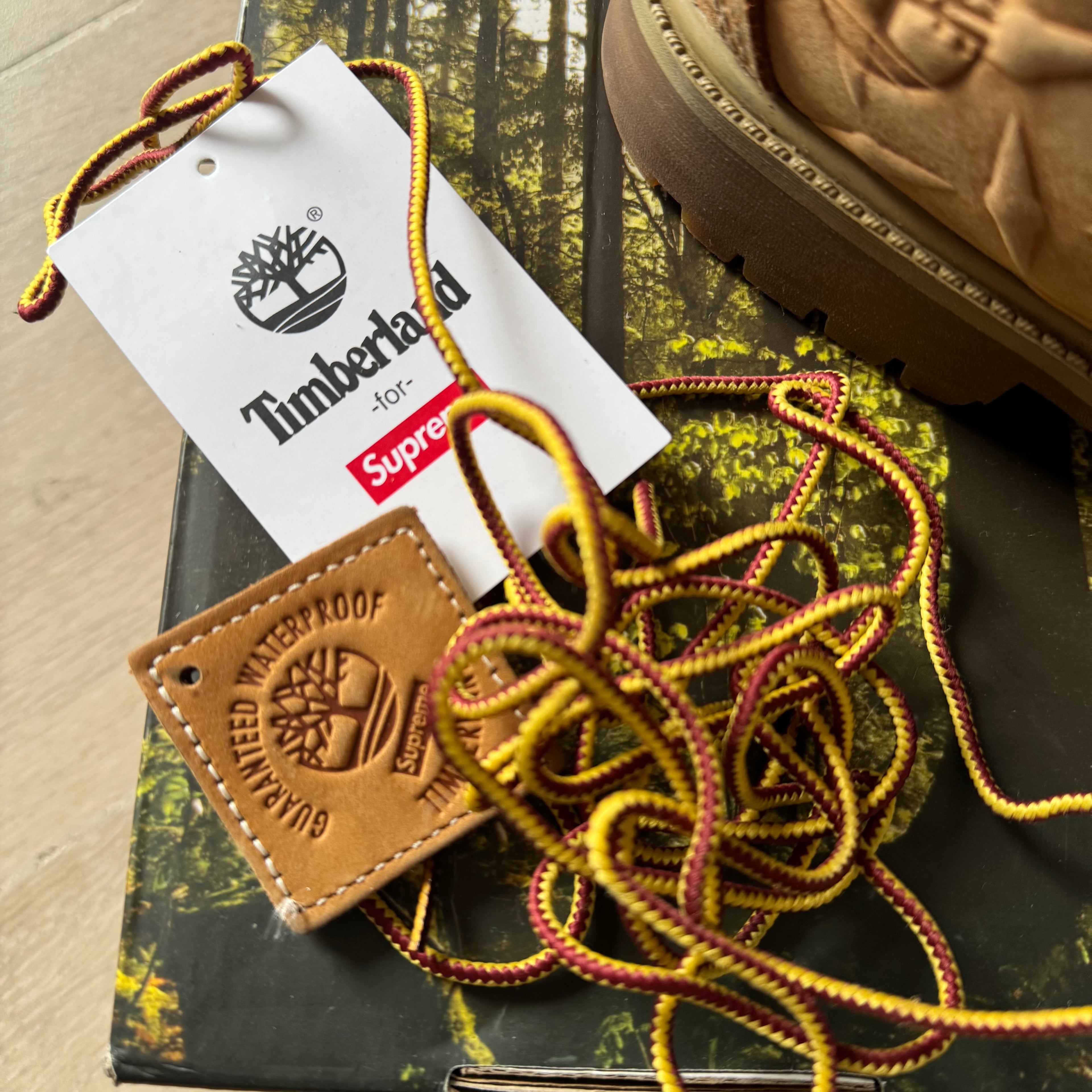 2023 Supreme x Timberland 6” Premium Waterproof Diamond Plate Boots Wheat