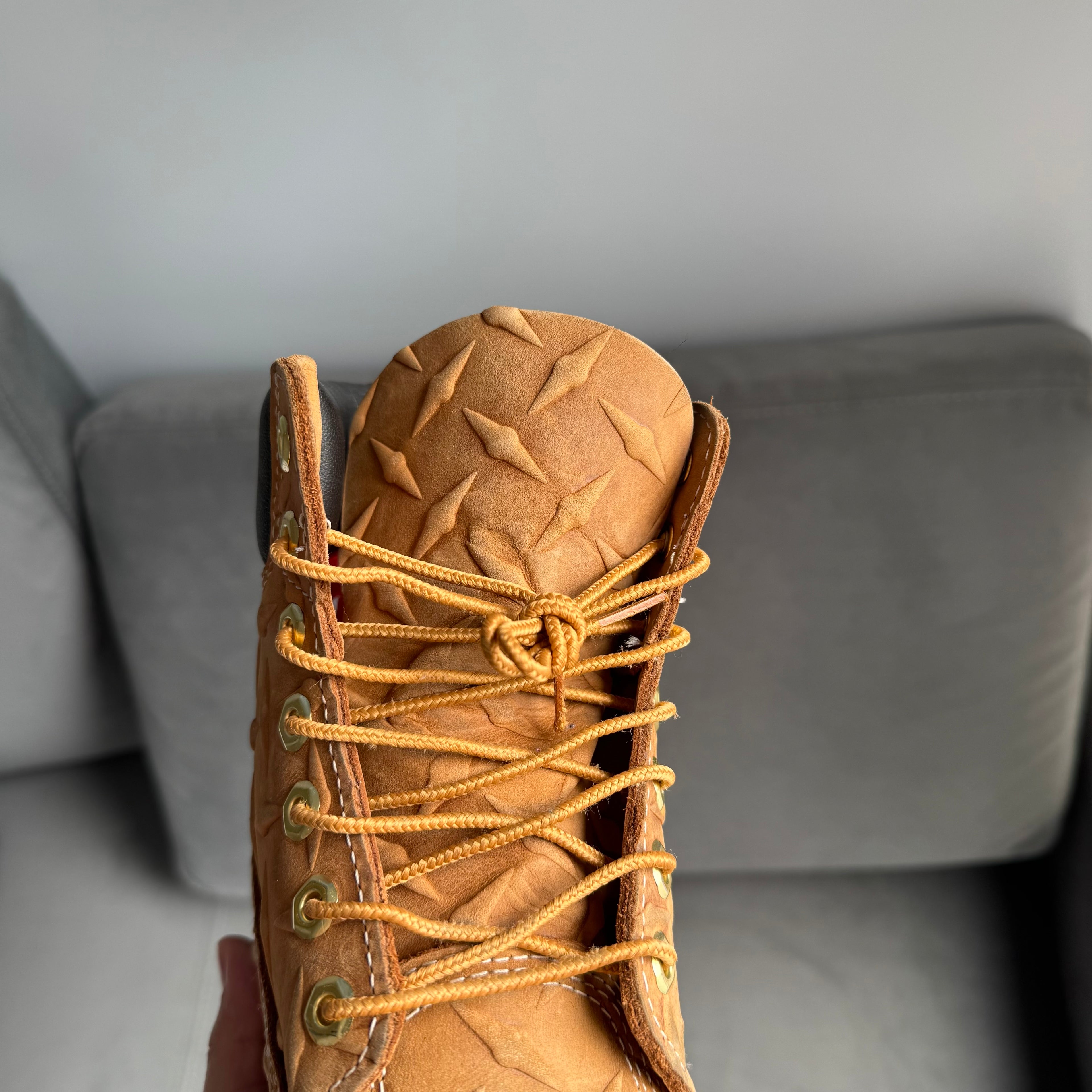 2023 Supreme x Timberland 6” Premium Waterproof Diamond Plate Boots Wheat