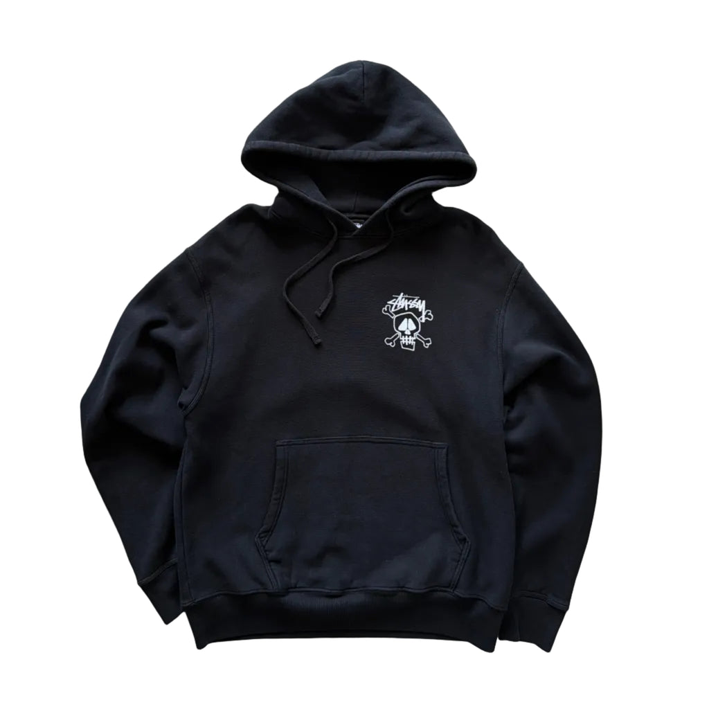 Stüssy Skull & Bones Pigment Dyed Hoodie Black (M)