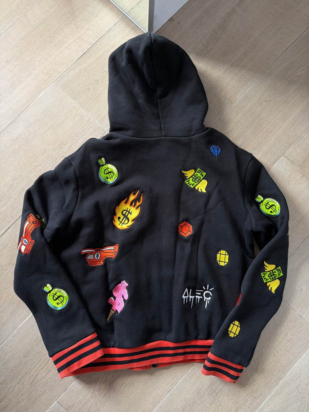 SS21 Alec Monopoly Patched Up Hoodie (L)