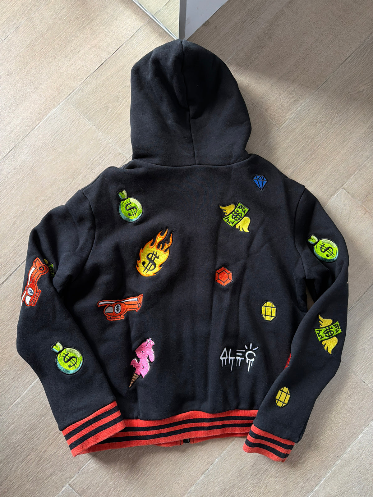 SS21 Alec Monopoly Patched Up Hoodie (L)