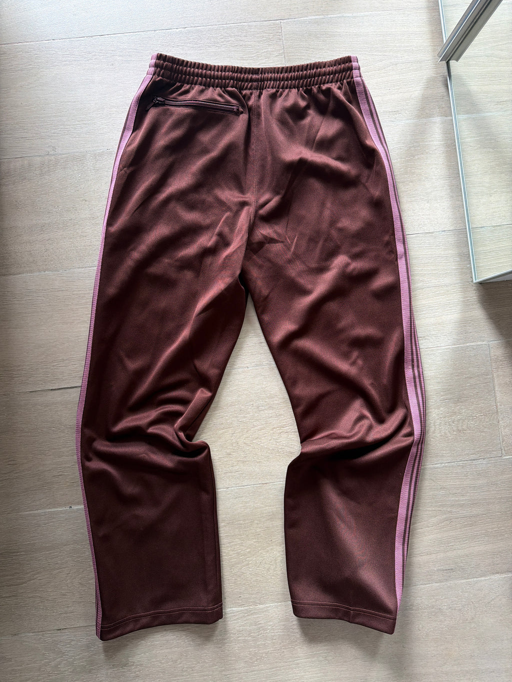 Needles Japan Classic Straight Track Pants Maroon/Pink