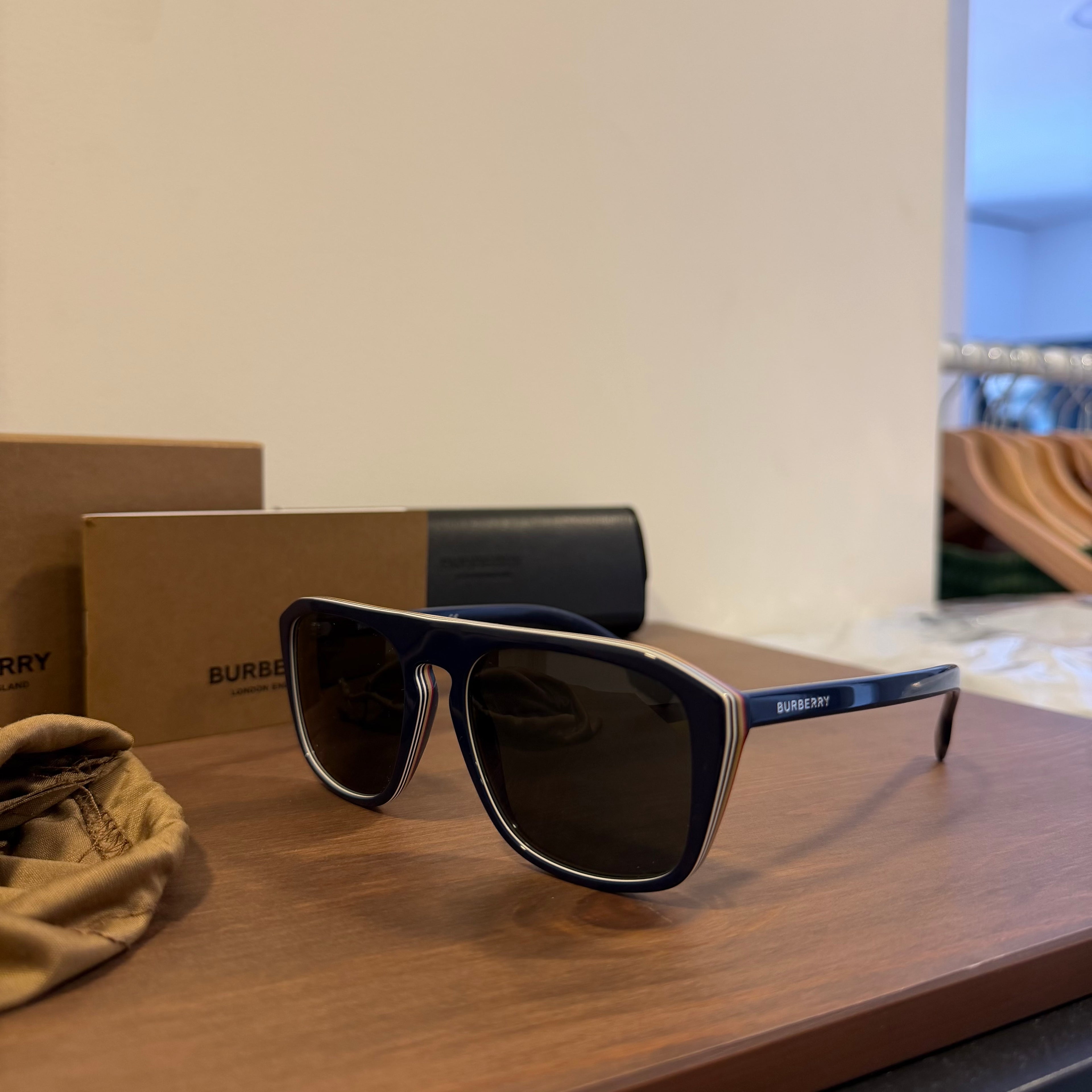 Burberry Sunglasses Check Multilayer Black Grey