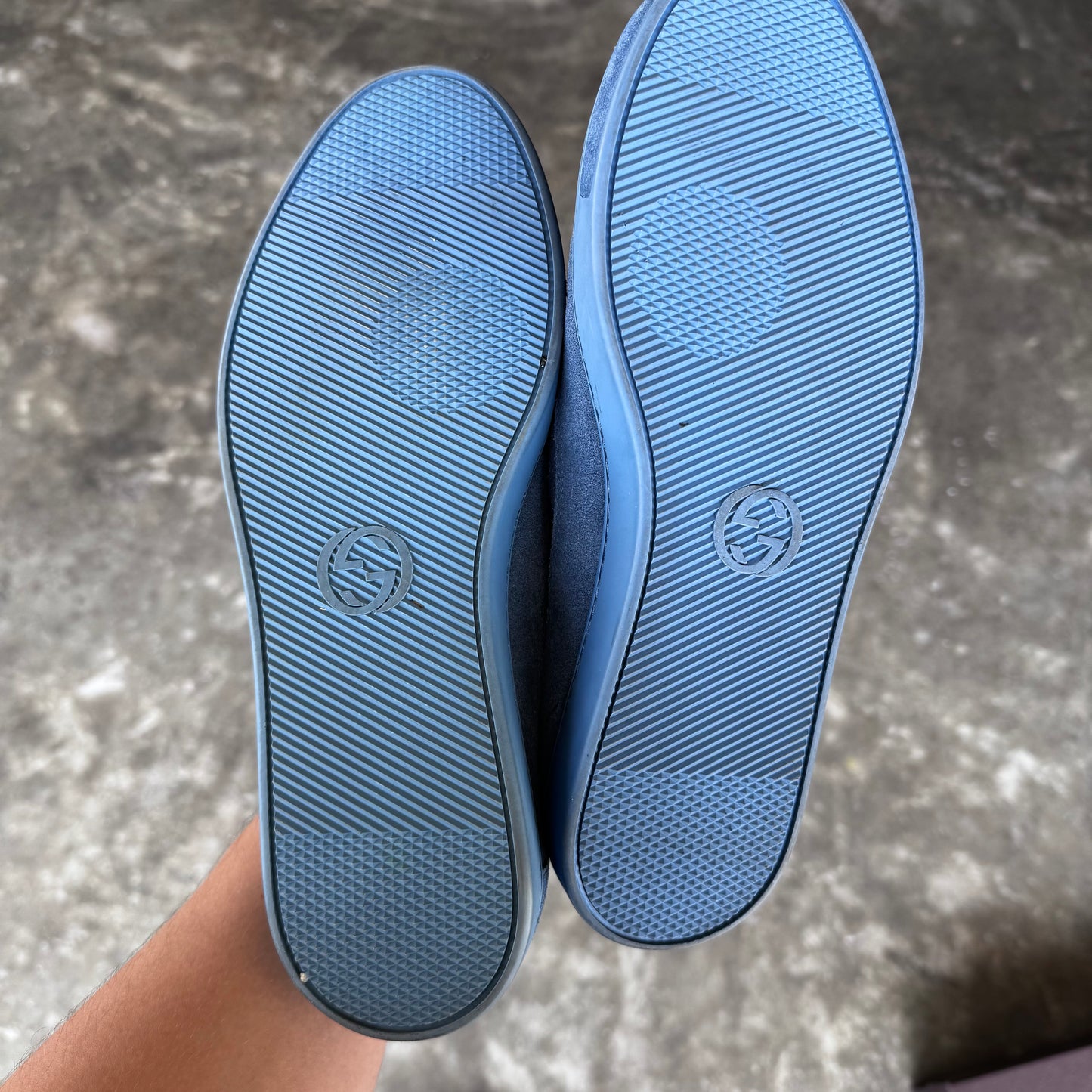 Gucci Limited Edition America Blue Suede Sneakers