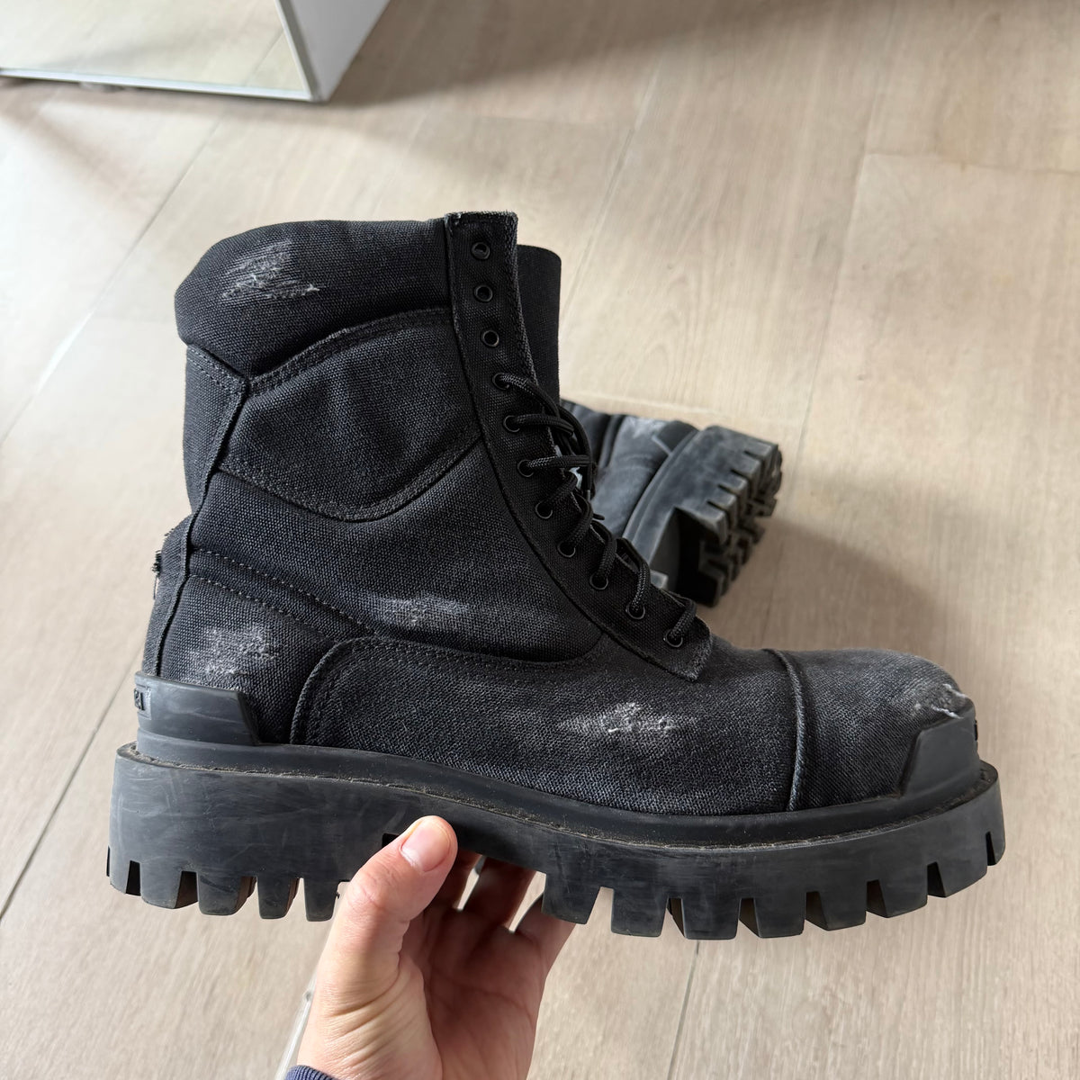 Balenciaga Strike Boots Black Canvas (43EU)