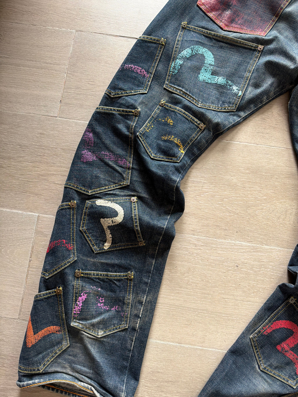 Evisu Paris Exclusive Multipacket Indigo Jeans