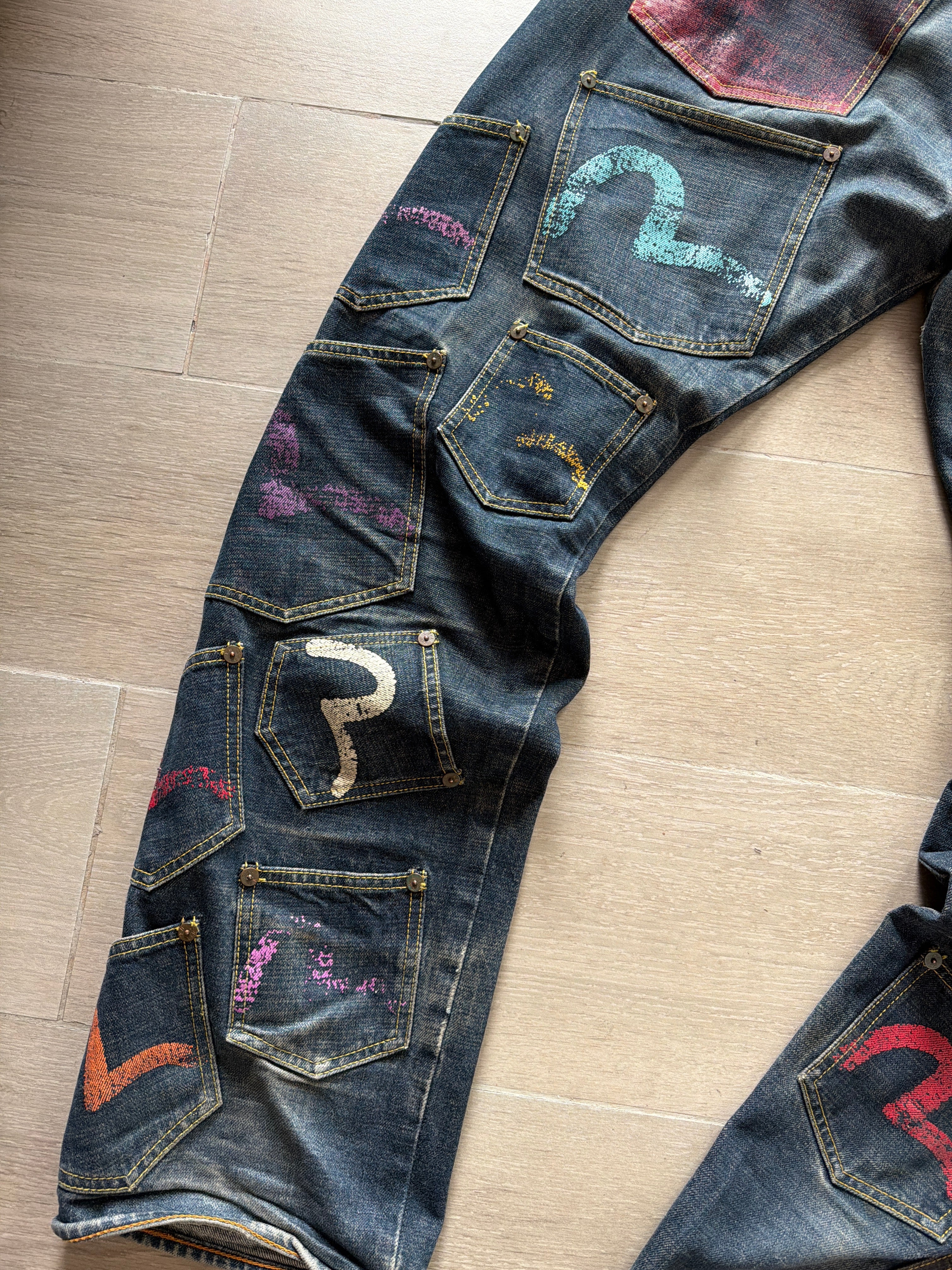 Evisu Paris Exclusive Multipacket Indigo Jeans
