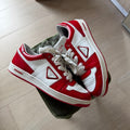 Prada Downtown Leather Sneakers Red
