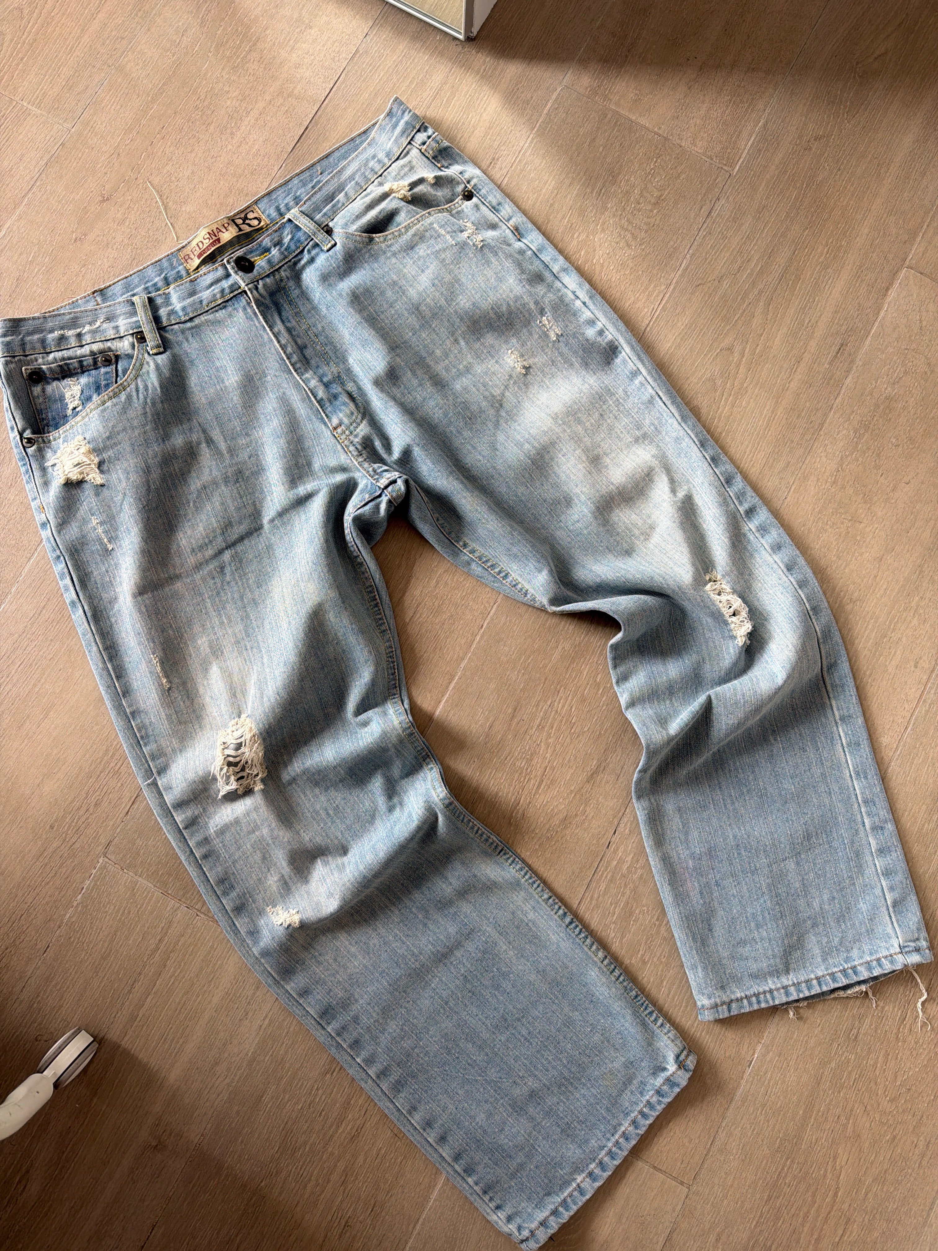 1990s Redsnap Denim Trashed Jeans