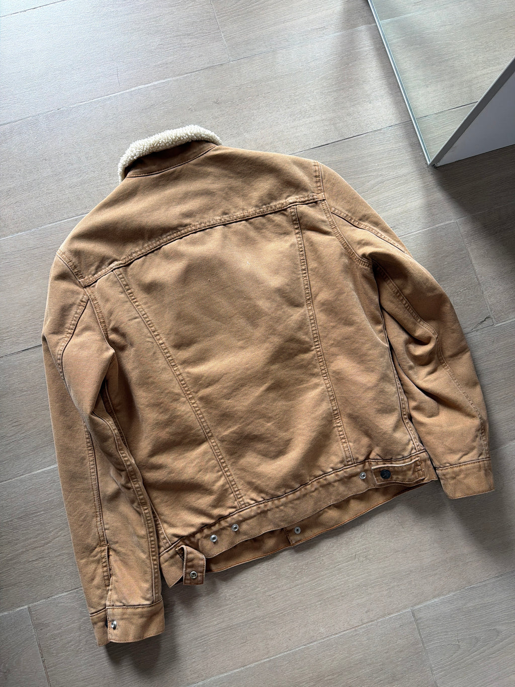 Levis Type III Button Up Sherpa Trucker Jacket Beige