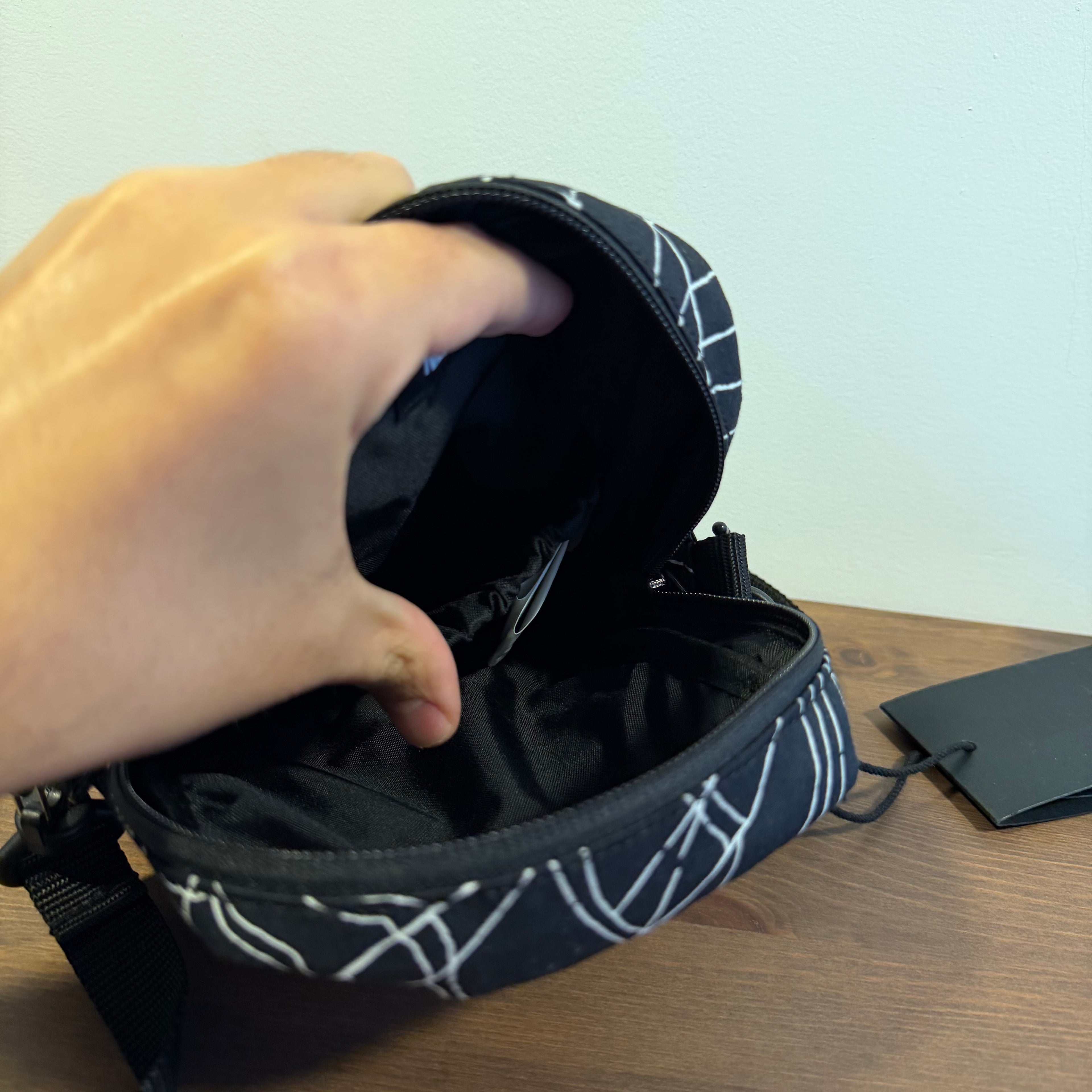 Neighborhood Spiderweb Shoulder Bag Black