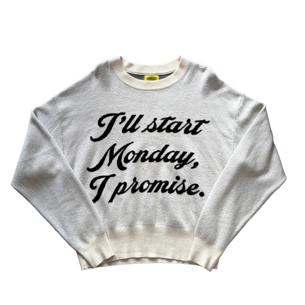 Diet Starts Monday Promise Sweater Antique White