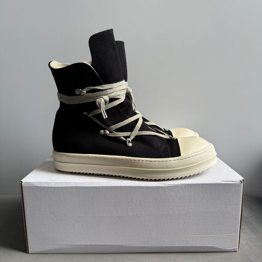 Rick Owens High Hexa Lace Black Milk Sneaker