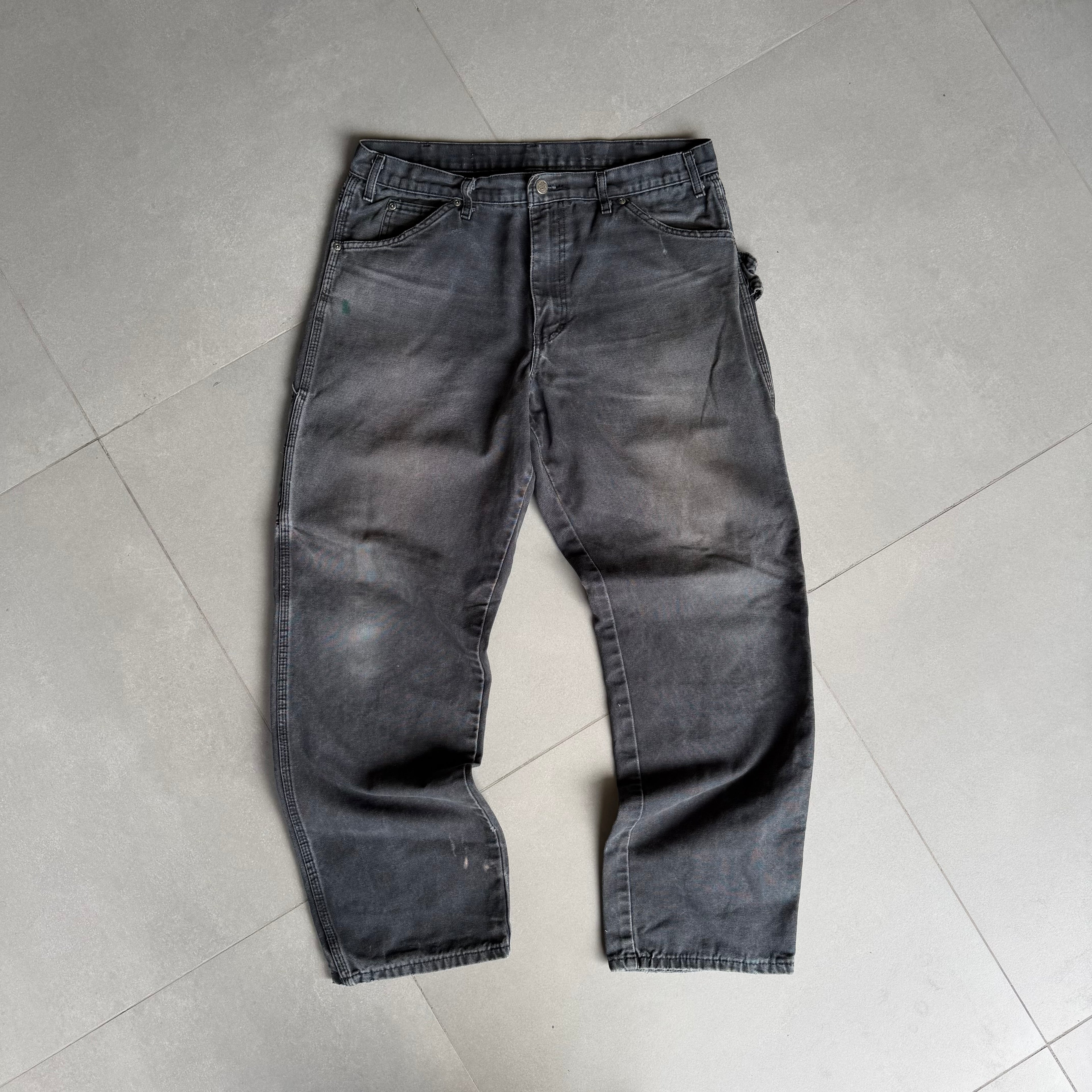 2000s Faded Dickies Carpenter Pants Black