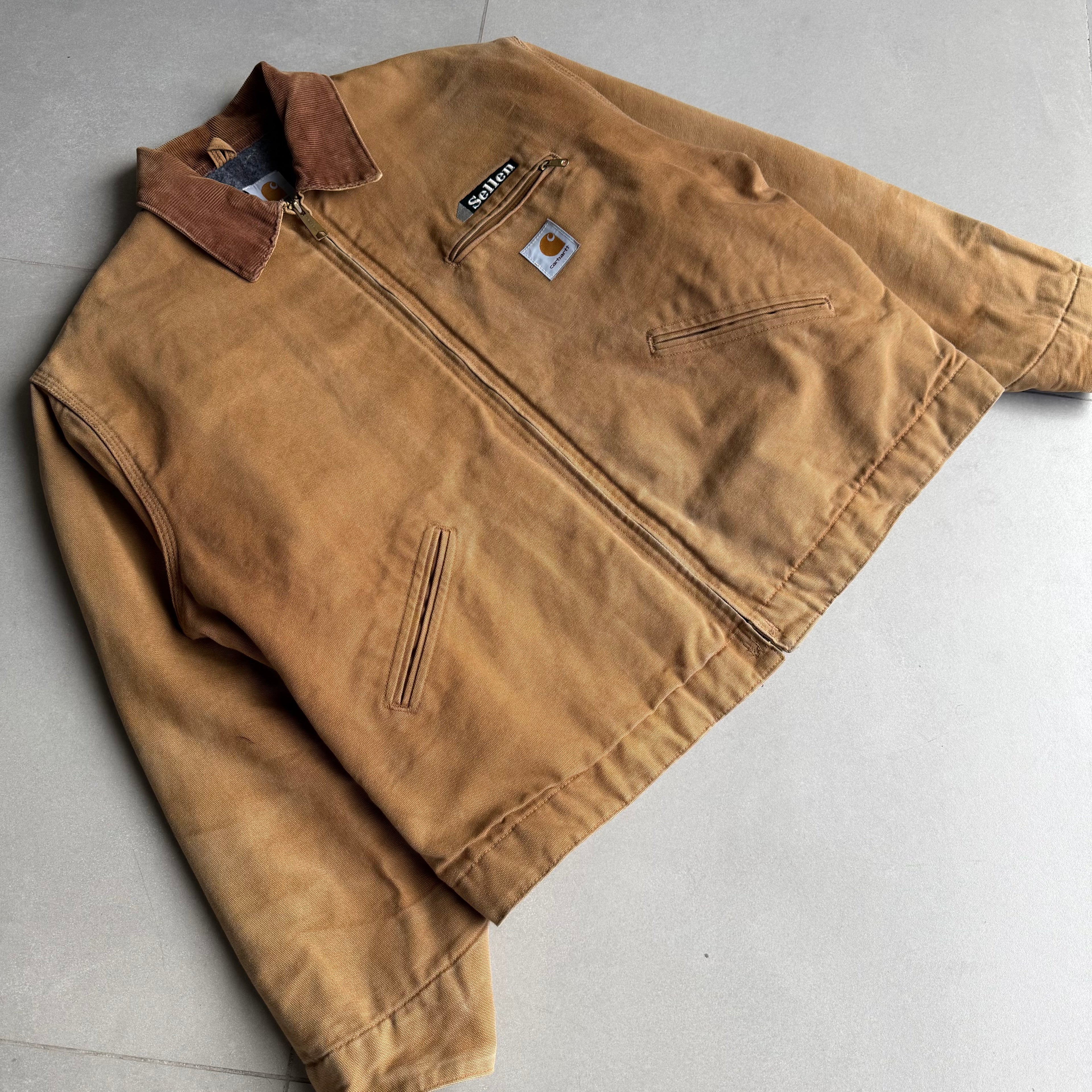 1990s Vintage Carhartt Detroit Jacket Tan “Sellen”