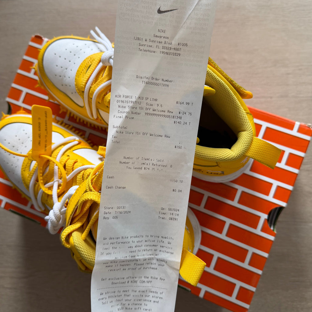 Nike x Off-White Air Force 1 Mid SP University Gold (9.5US)